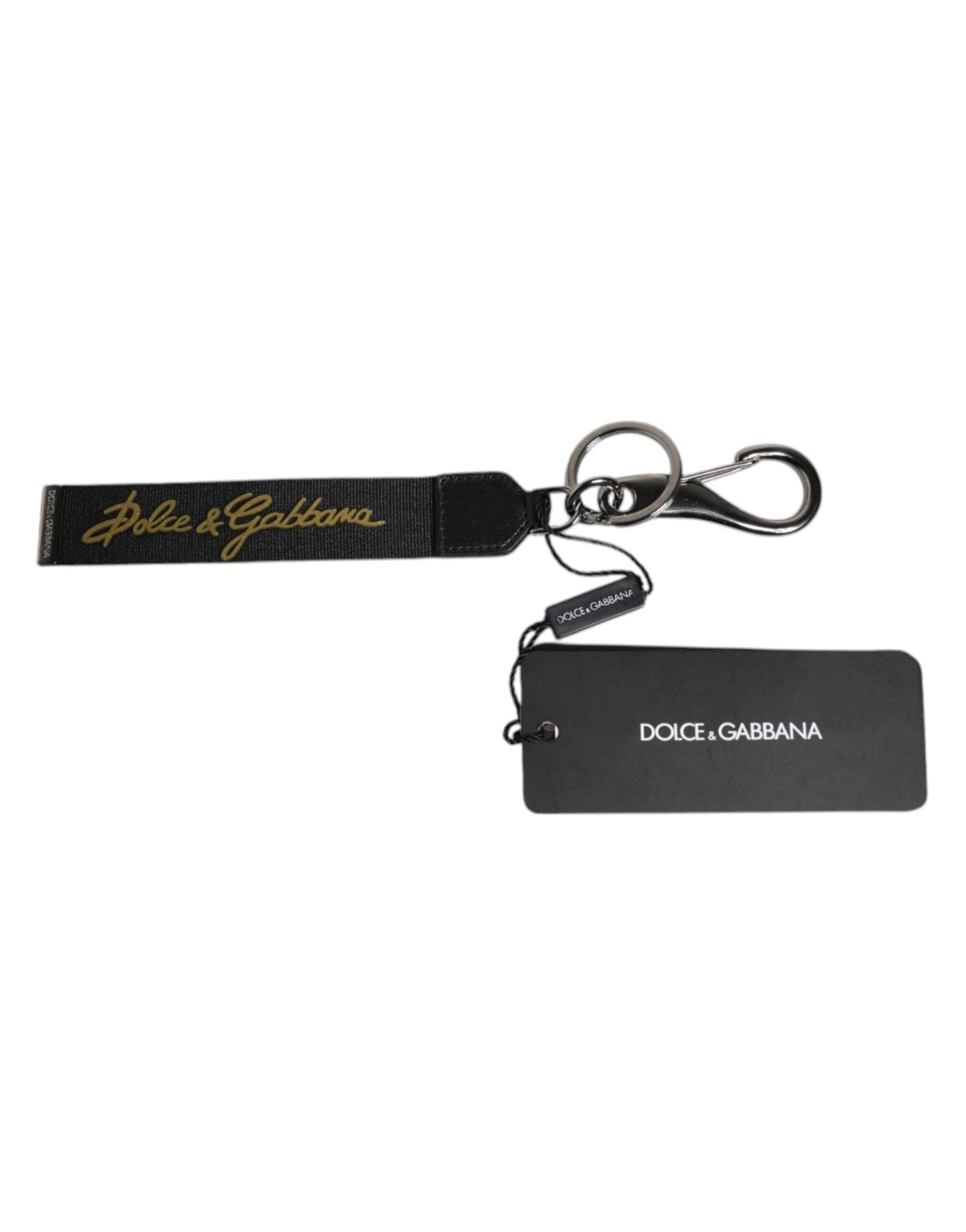Dolce & Gabbana Black Logo Nylon Silver Brass Men Holder Keychain Keyring – par Dolce & Gabbana | Disponible sur Sandy Store ByNet