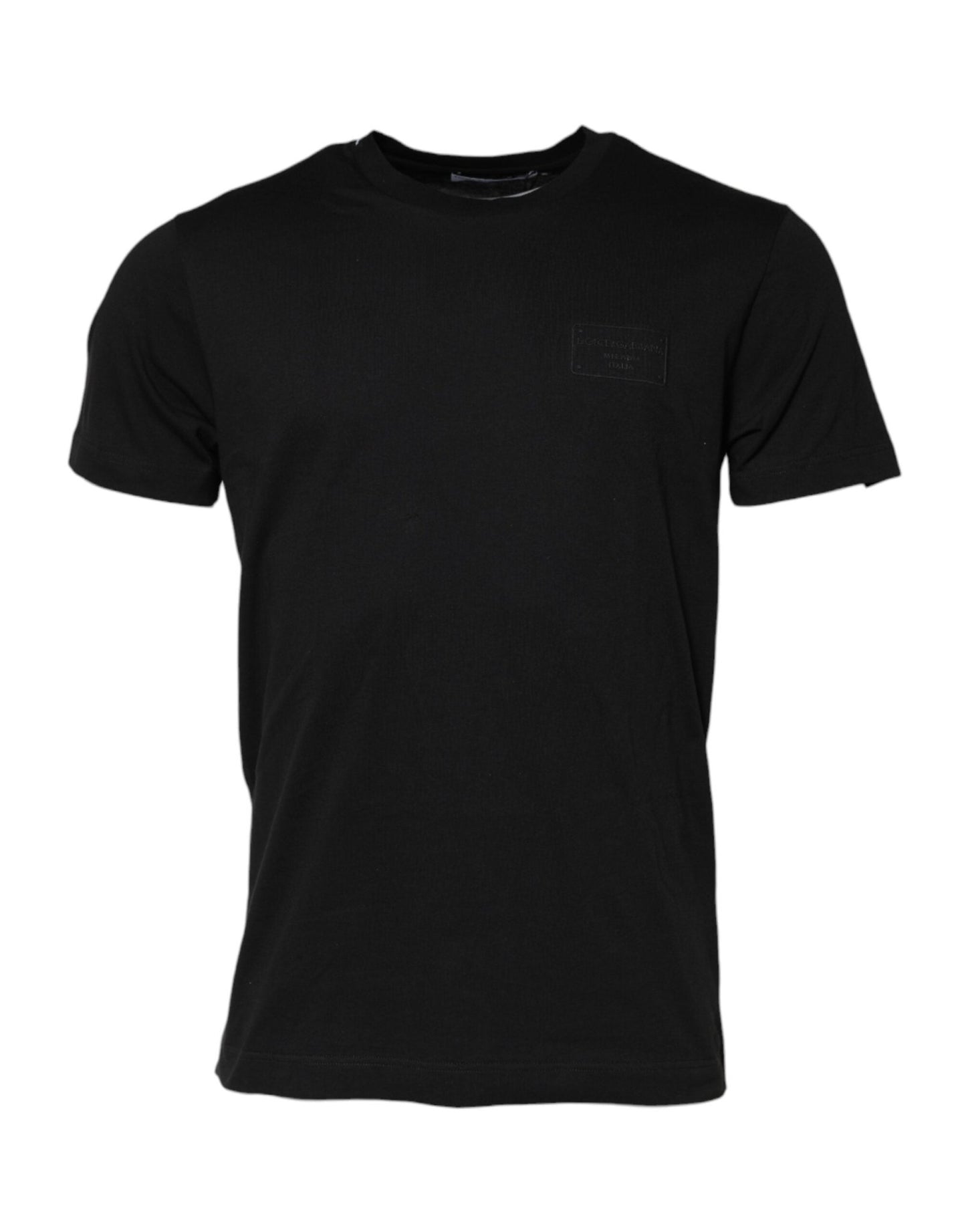 Dolce & Gabbana Black Logo Plaque Cotton Crew Neck T-shirt – IT50 | L par Dolce & Gabbana | Disponible sur Sandy Store ByNet