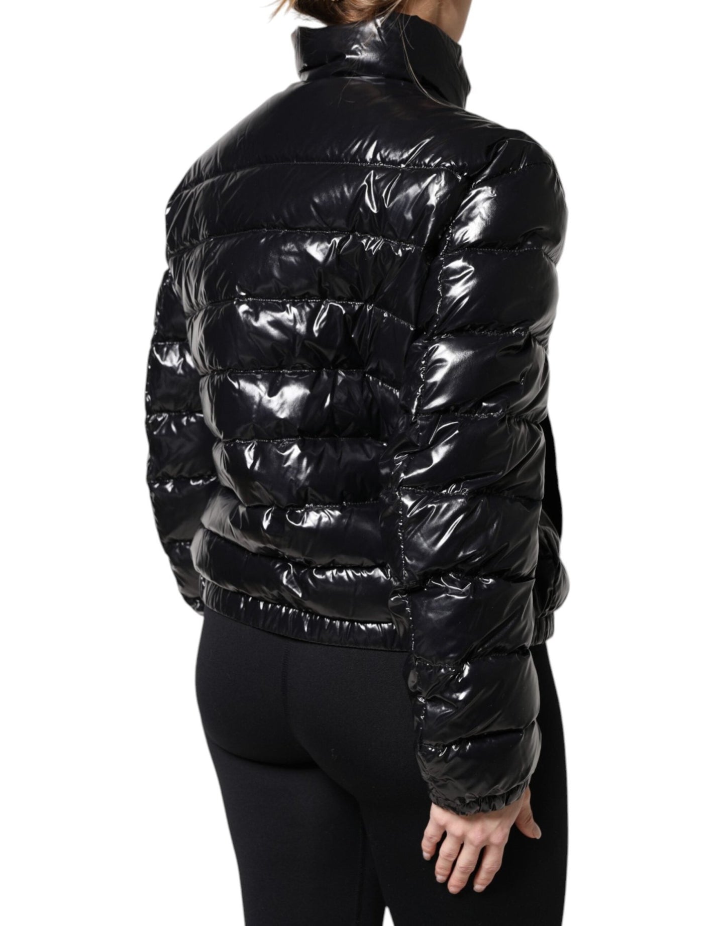 Dolce & Gabbana Black Logo Plaque Full Zip Puffer Jacket - Sandy Store ByNet