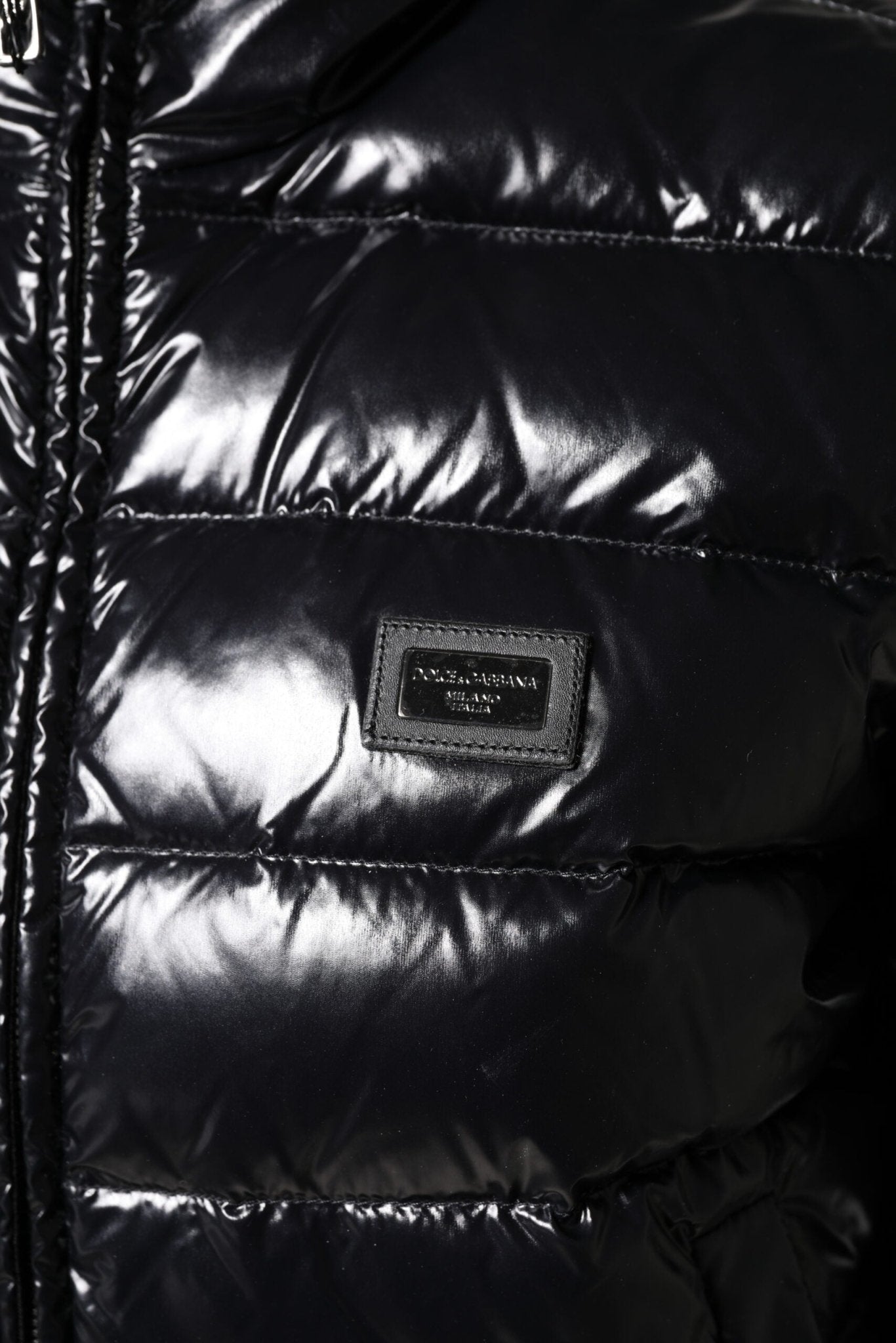 Dolce & Gabbana Black Logo Plaque Full Zip Puffer Jacket - Sandy Store ByNet