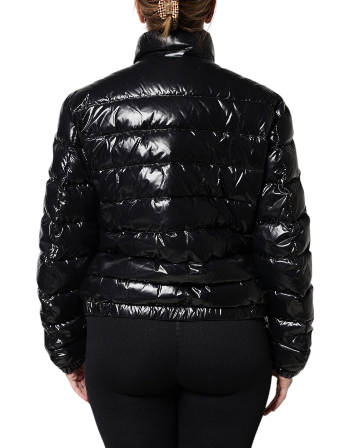 Dolce & Gabbana Black Logo Plaque Full Zip Puffer Jacket - Sandy Store ByNet