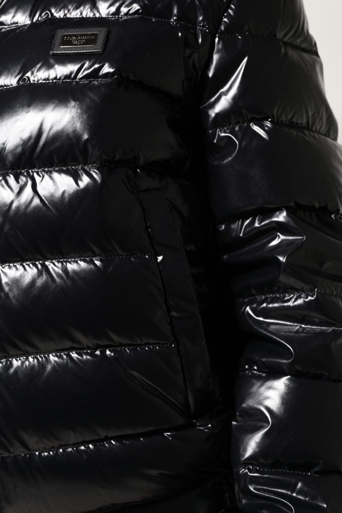 Dolce & Gabbana Black Logo Plaque Full Zip Puffer Jacket - Sandy Store ByNet