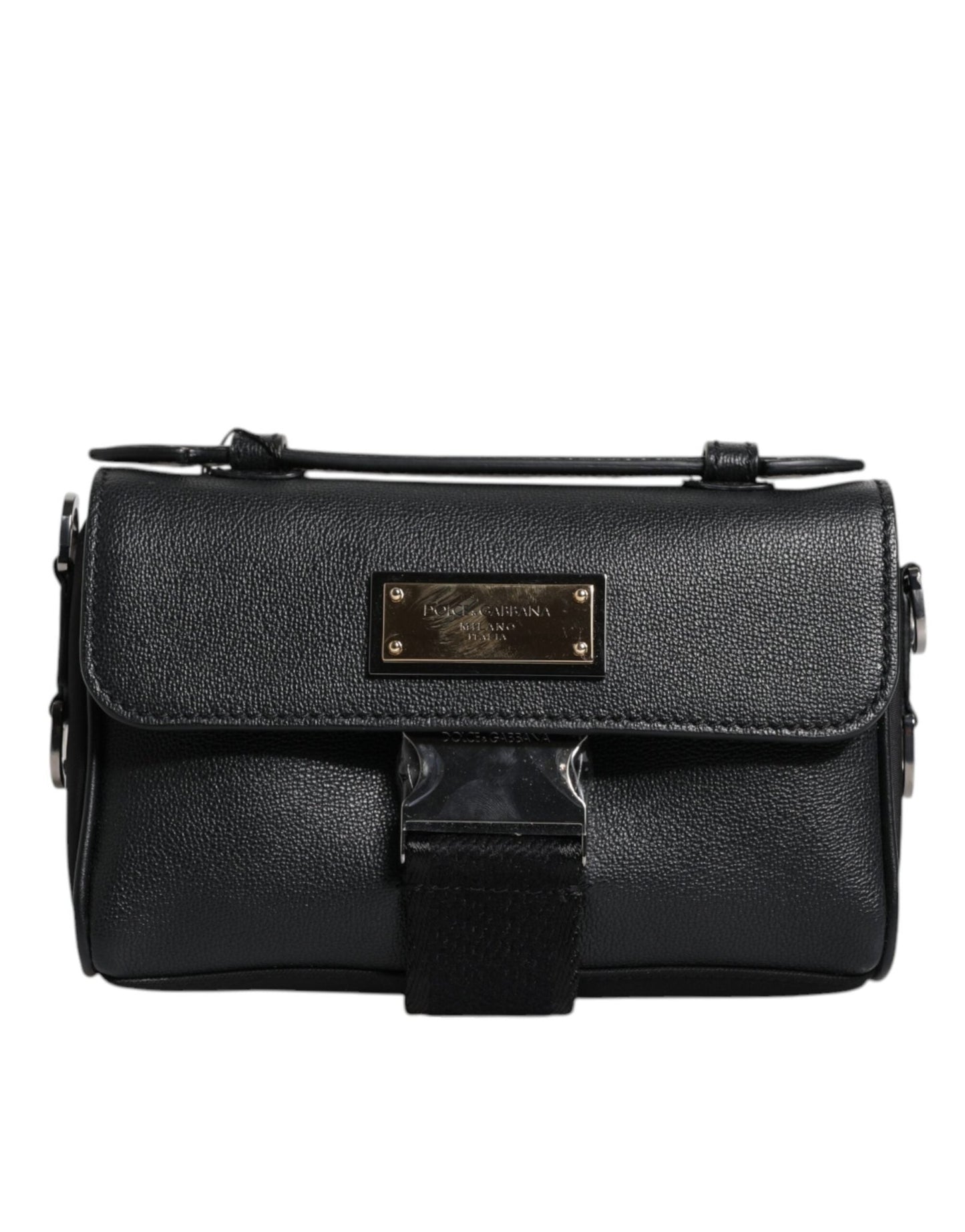 Dolce & Gabbana Black Logo Plaque Leather Buckled Shoulder Crossbody Bag – par Dolce & Gabbana | Disponible sur Sandy Store ByNet