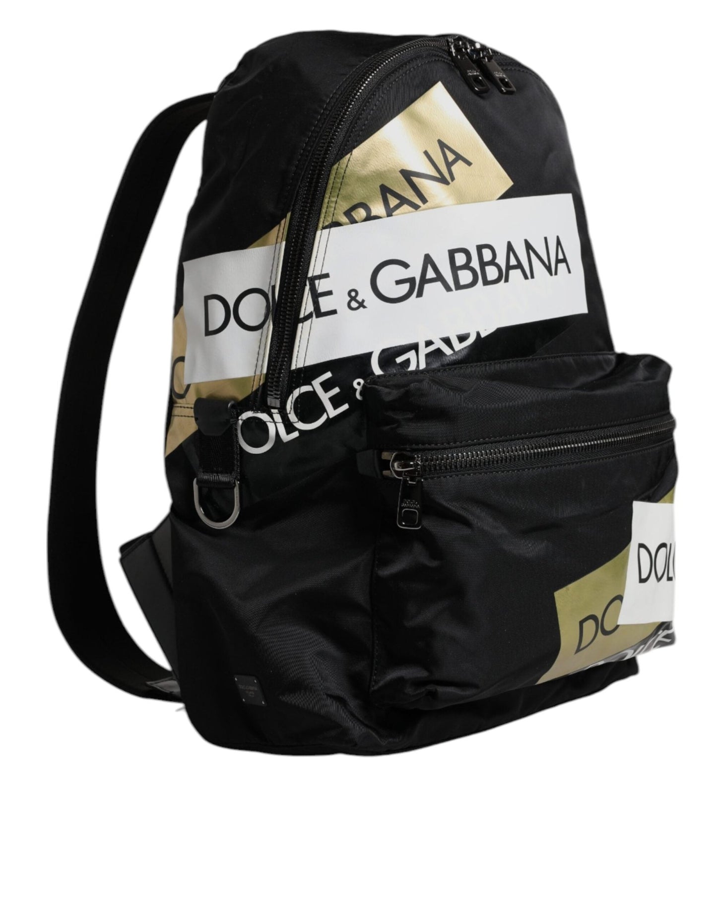 Dolce & Gabbana Black Logo Tape Polyamide School Travel Backpack Bag - Sandy Store ByNet
