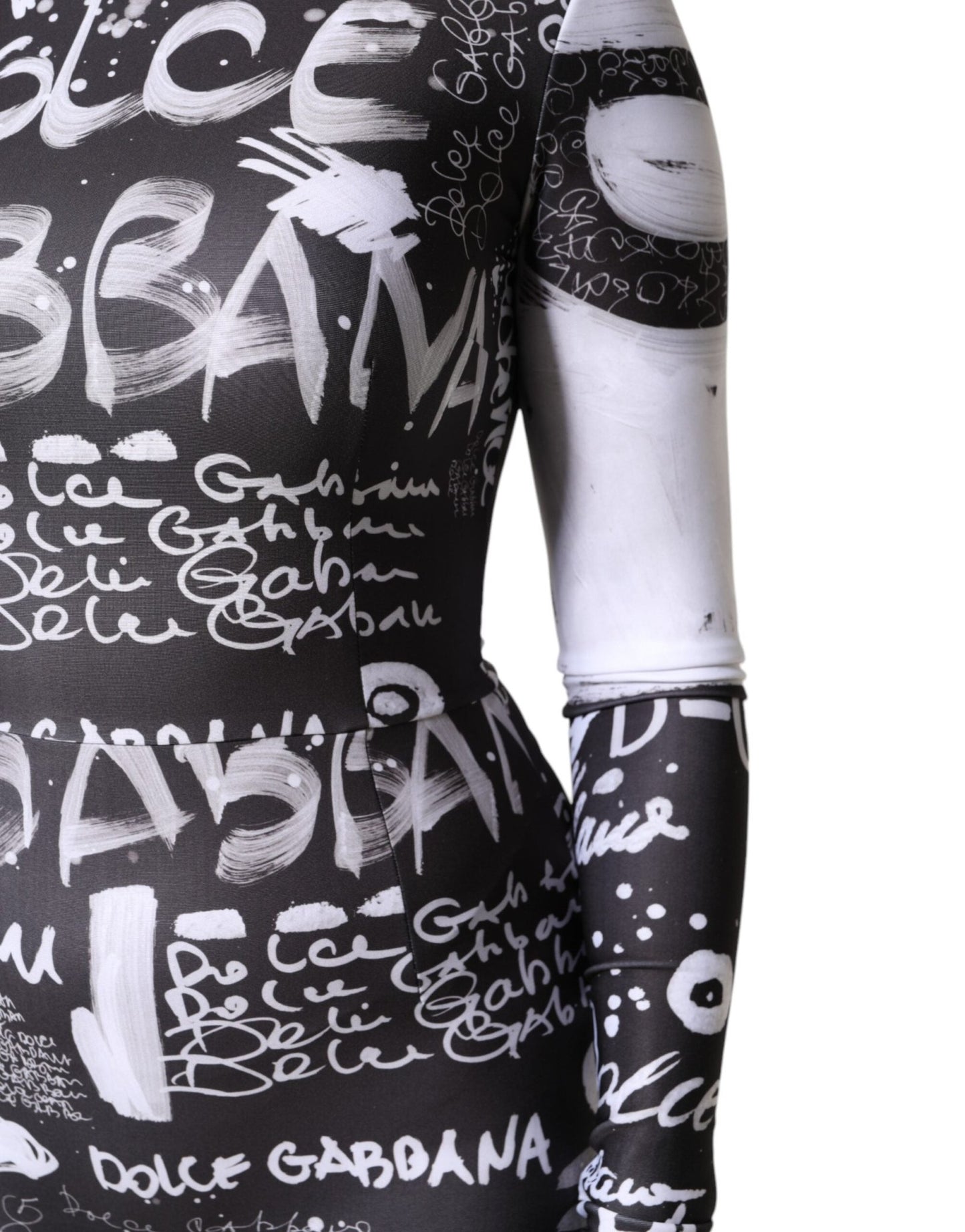 Dolce & Gabbana Black Logo Turtleneck Bodycon Jumpsuit Dress - Sandy Store ByNet