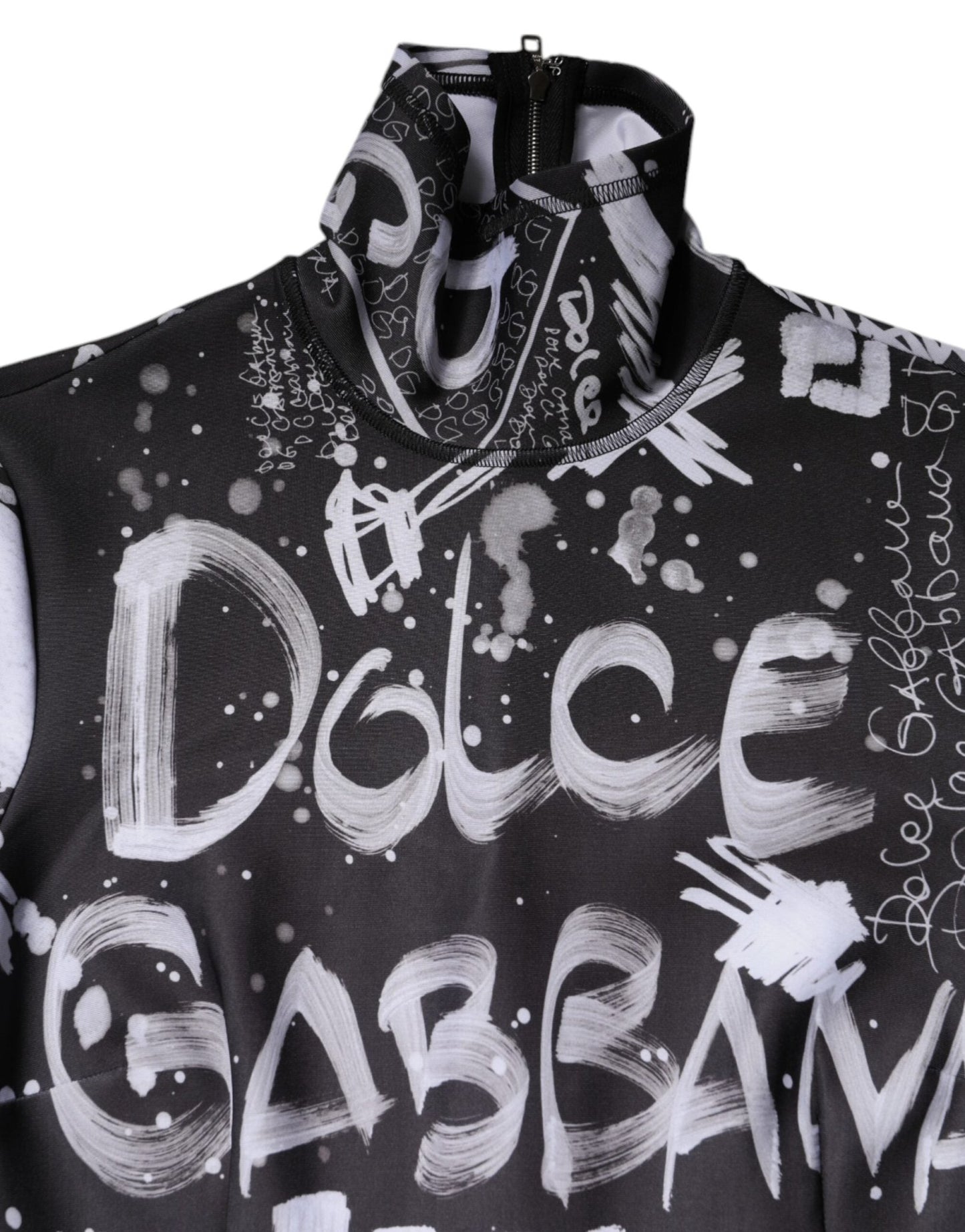 Dolce & Gabbana Black Logo Turtleneck Bodycon Jumpsuit Dress - Sandy Store ByNet