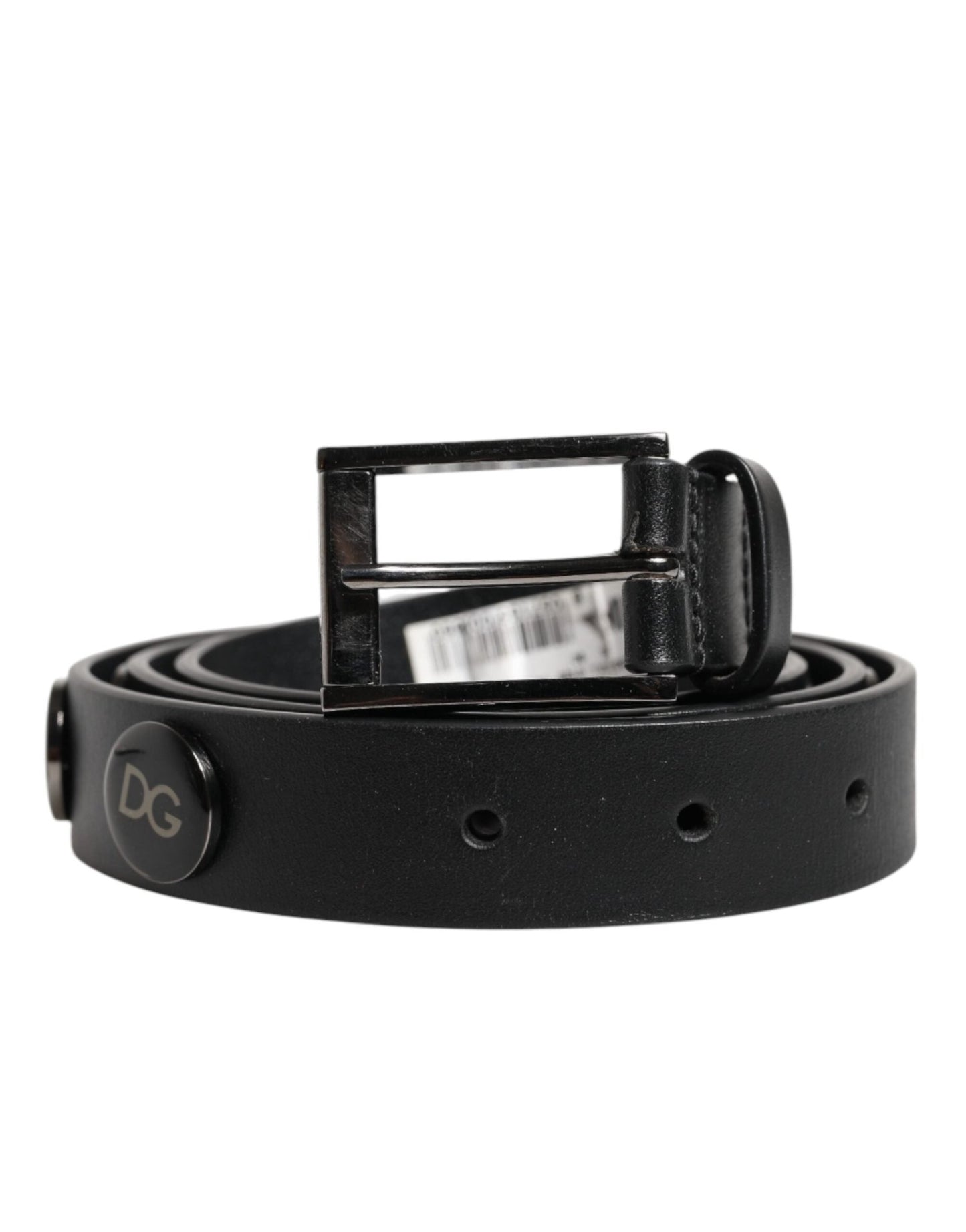 Dolce & Gabbana Black Luxury Leather DG Studs Buckle Belt – 90 cm / 36 Inches par Dolce & Gabbana | Disponible sur Sandy Store ByNet