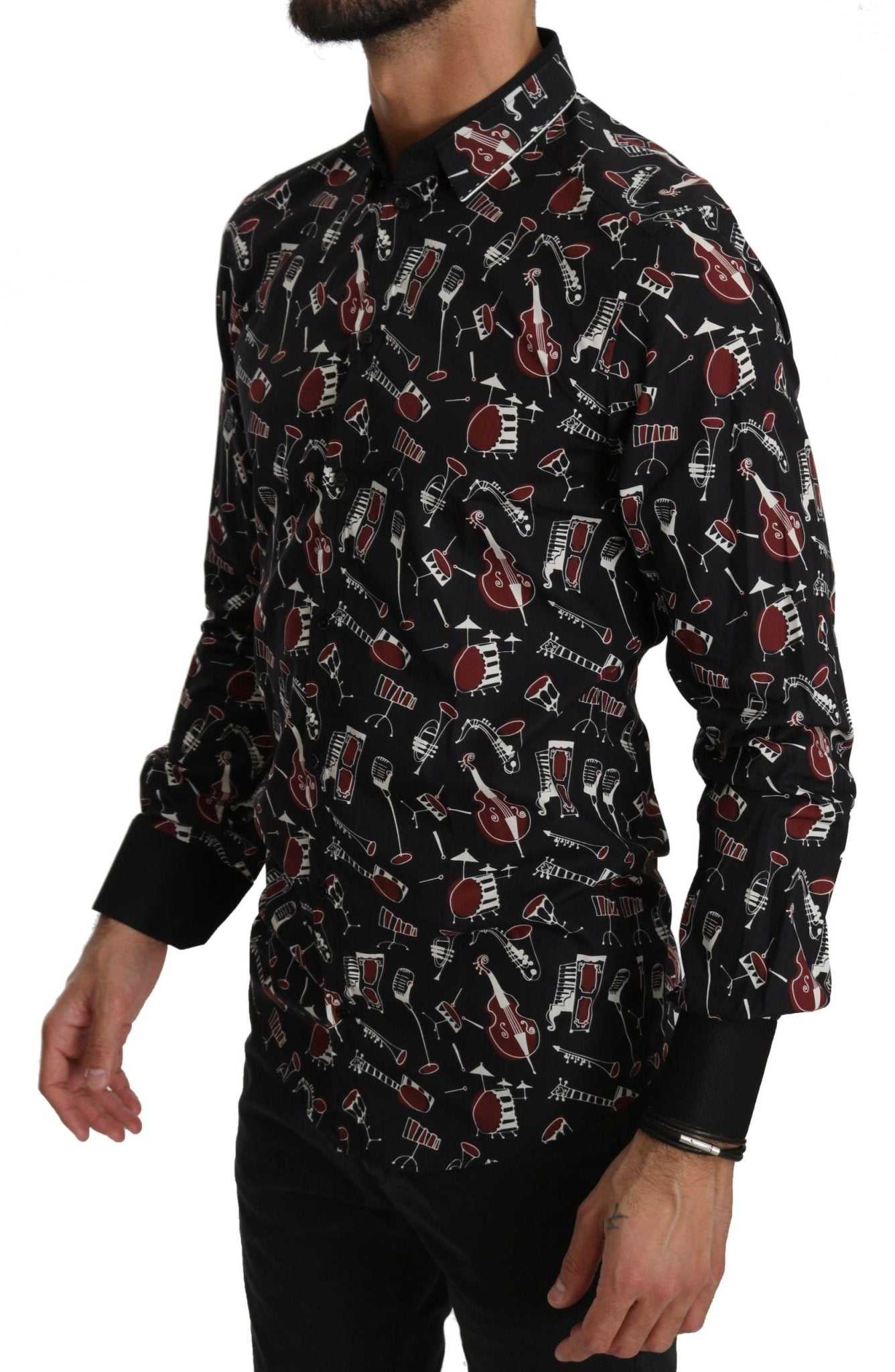Dolce & Gabbana Black Musical Instrument Slim fit Shirt – IT40 | M par Dolce & Gabbana | Disponible sur Sandy Store ByNet