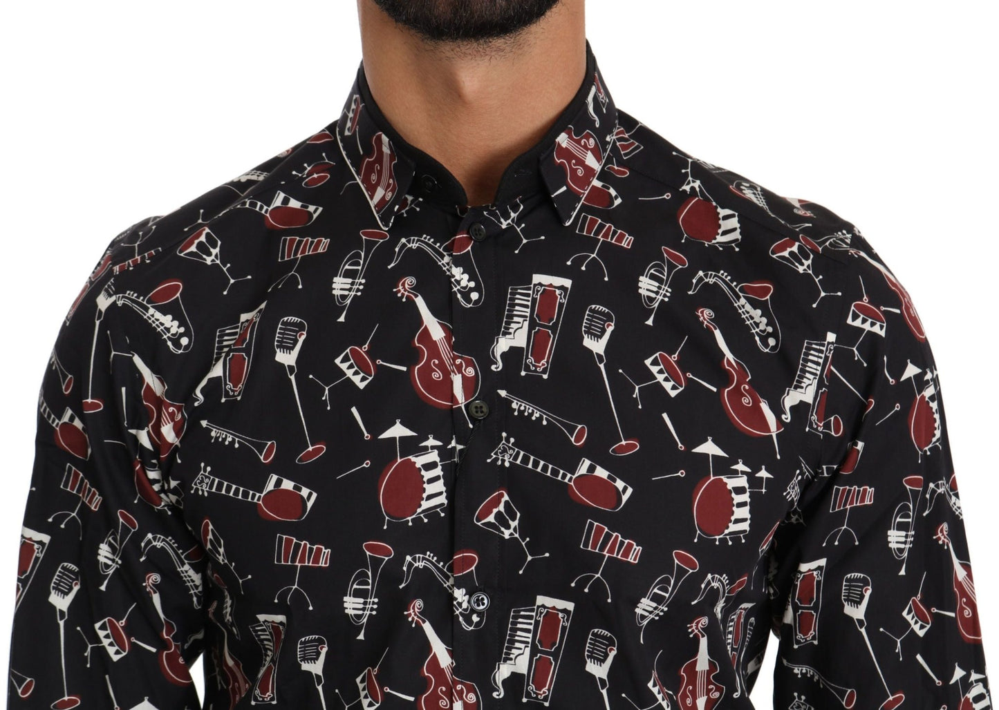 Dolce & Gabbana Black Musical Instrument Slim fit Shirt – IT40 | M par Dolce & Gabbana | Disponible sur Sandy Store ByNet