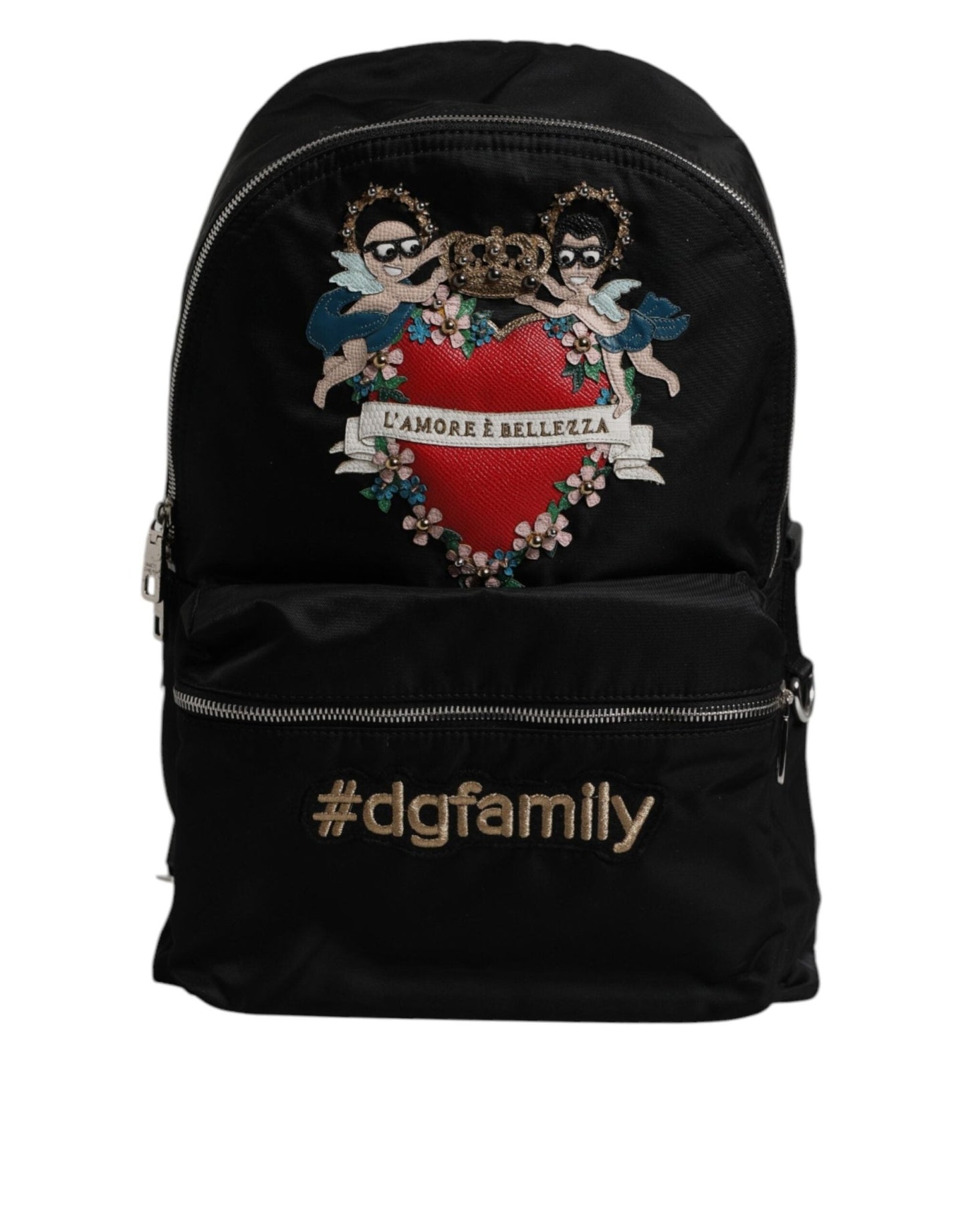 Dolce & Gabbana Black Nylon #DGFAMILY Embellished Backpack VULCANO Bag - Sandy Store ByNet