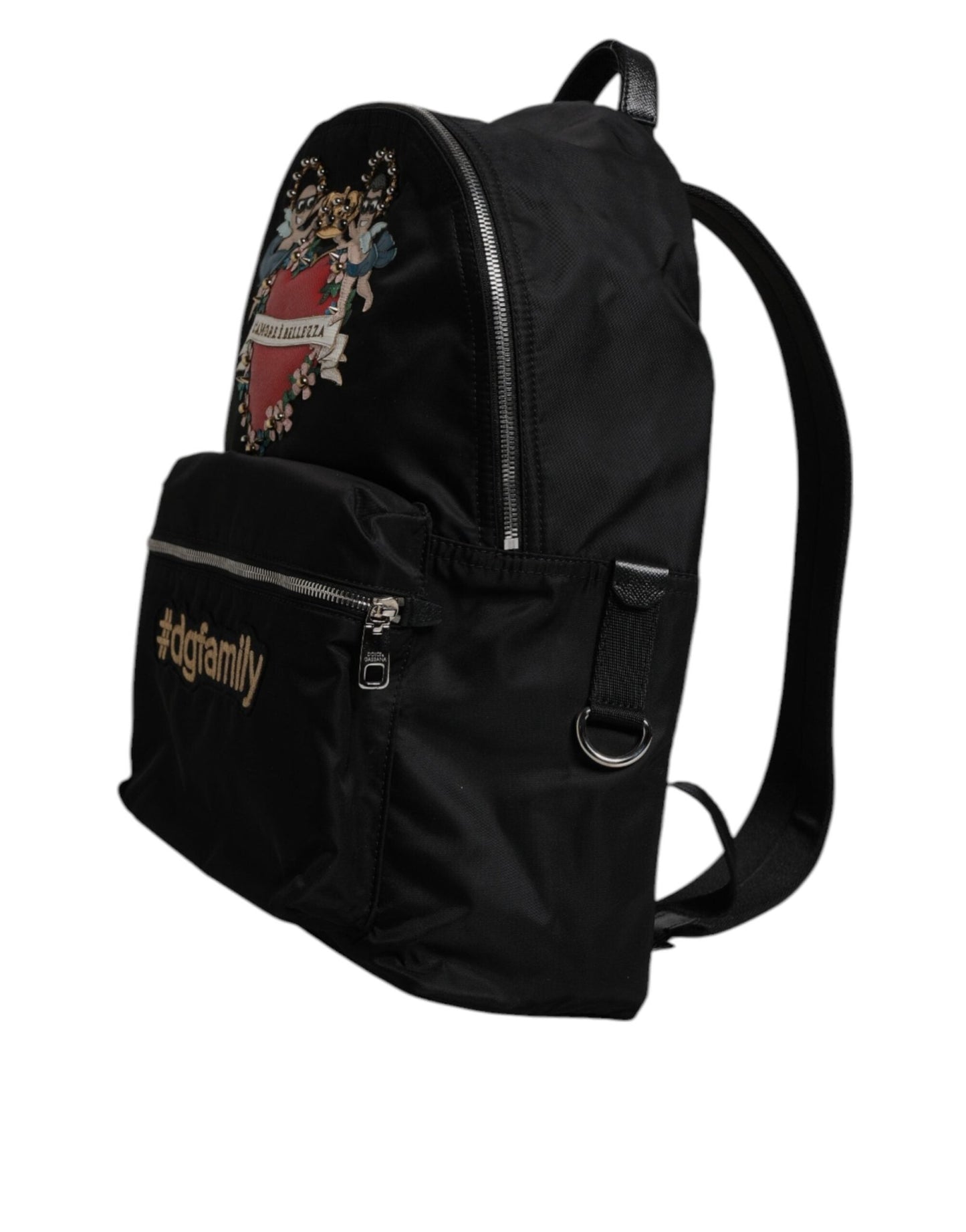 Dolce & Gabbana Black Nylon #DGFAMILY Embellished Backpack VULCANO Bag - Sandy Store ByNet