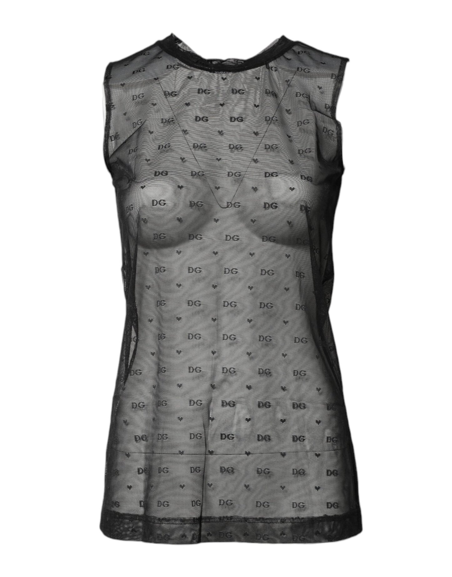 Dolce & Gabbana Black Nylon Logo Monogram Sleeveless Tank Top - Sandy Store ByNet