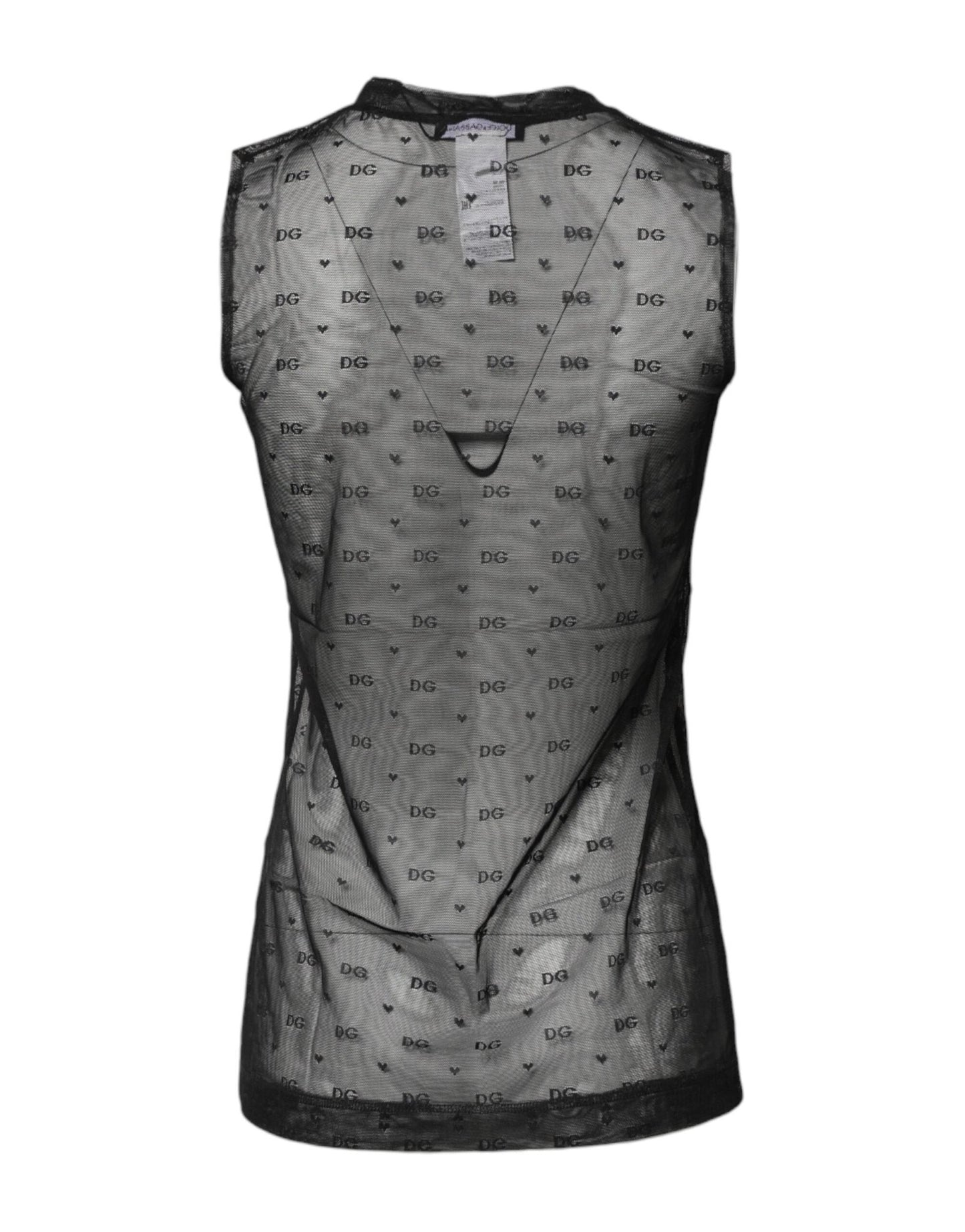 Dolce & Gabbana Black Nylon Logo Monogram Sleeveless Tank Top - Sandy Store ByNet
