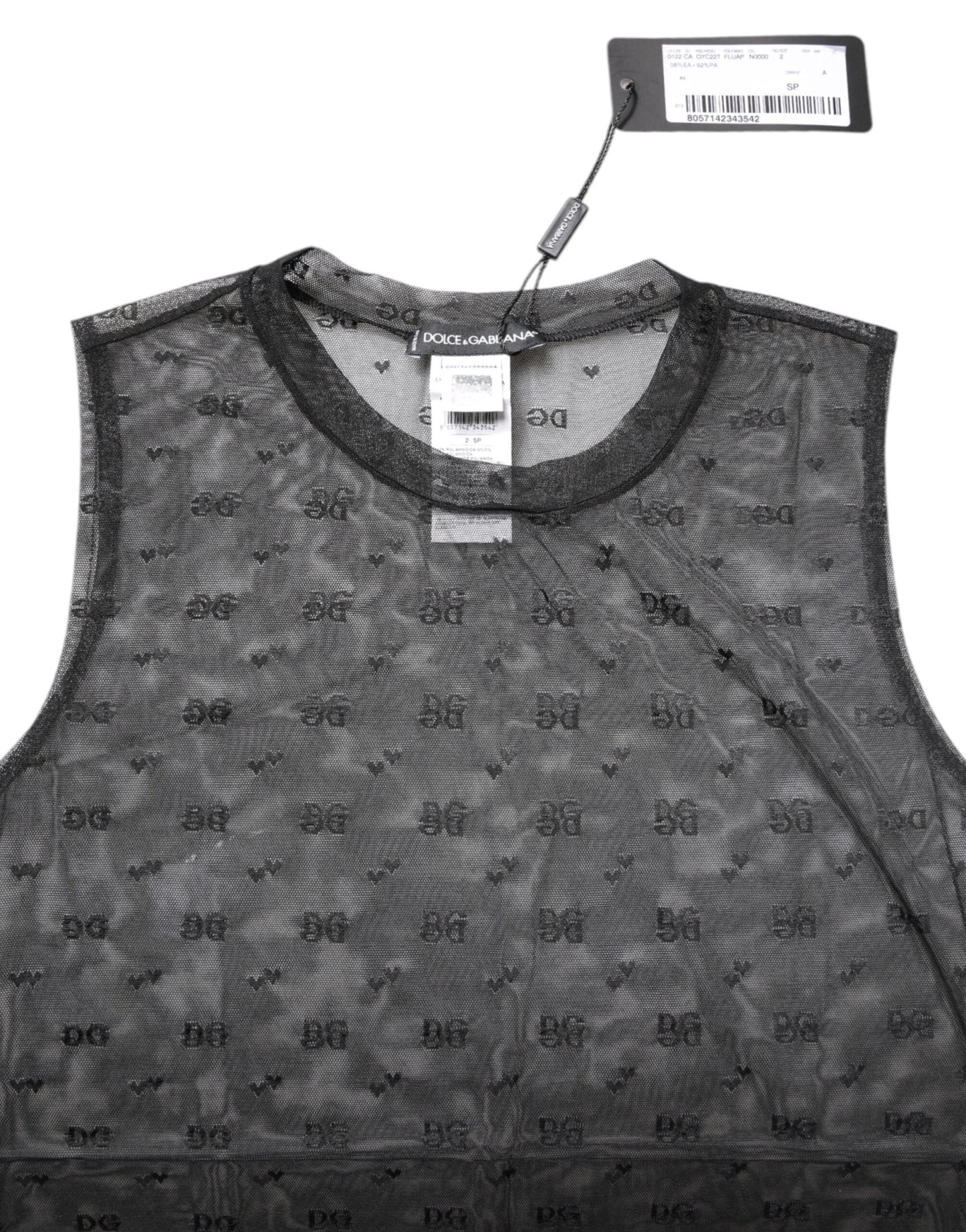 Dolce & Gabbana Black Nylon Logo Monogram Sleeveless Tank Top - Sandy Store ByNet
