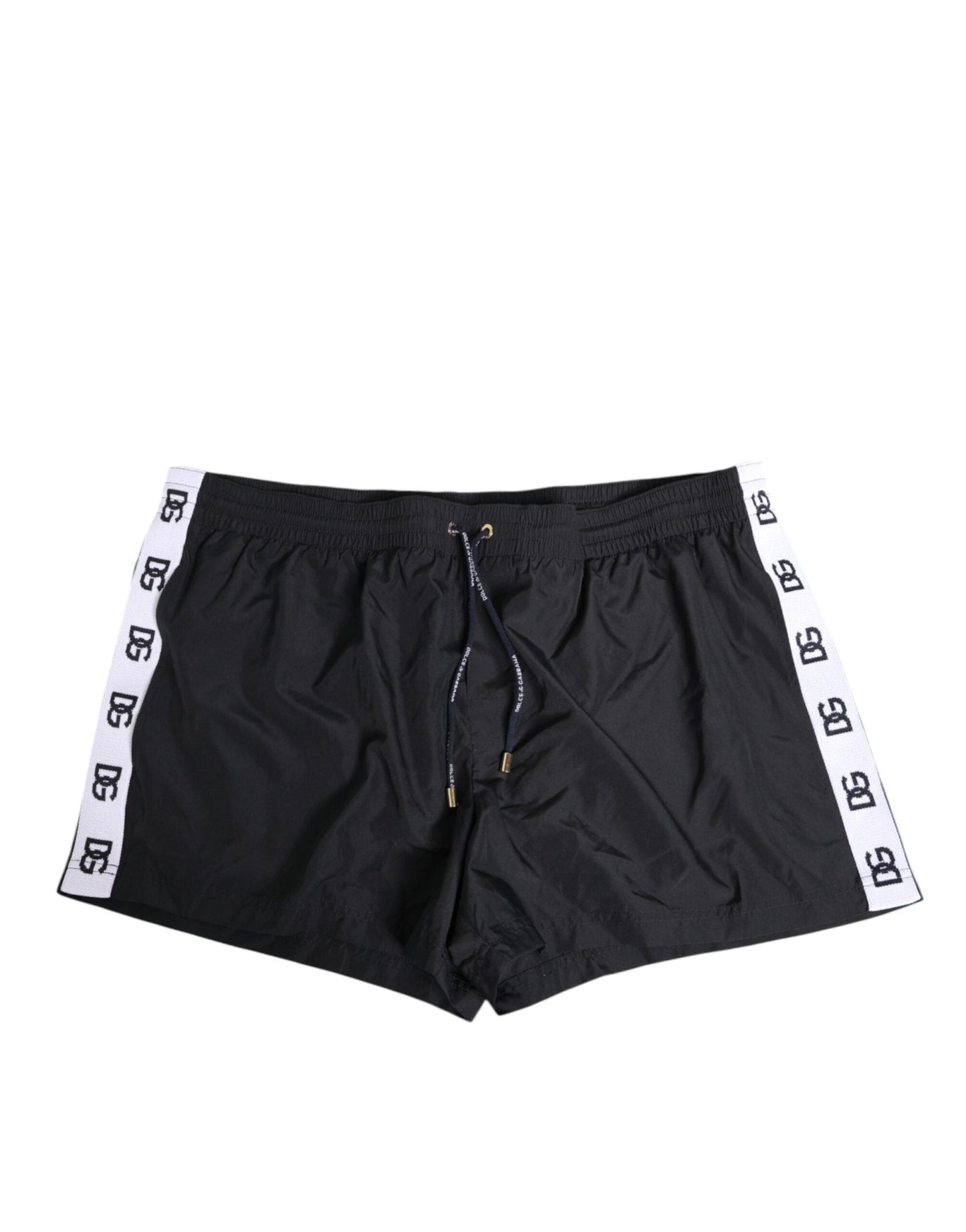 Dolce & Gabbana Black Nylon Side Logo Tape Shorts Swimwear – IT7 | XL par Dolce & Gabbana | Disponible sur Sandy Store ByNet