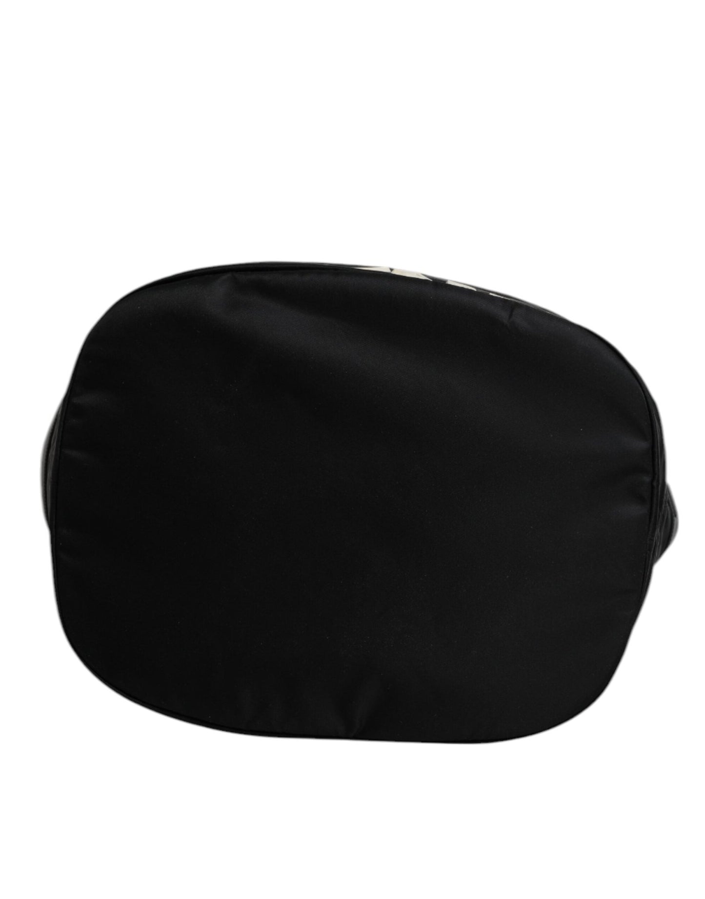 Dolce & Gabbana Black Nylon White Iconic Logo Shoulder Bucket Bag - Sandy Store ByNet