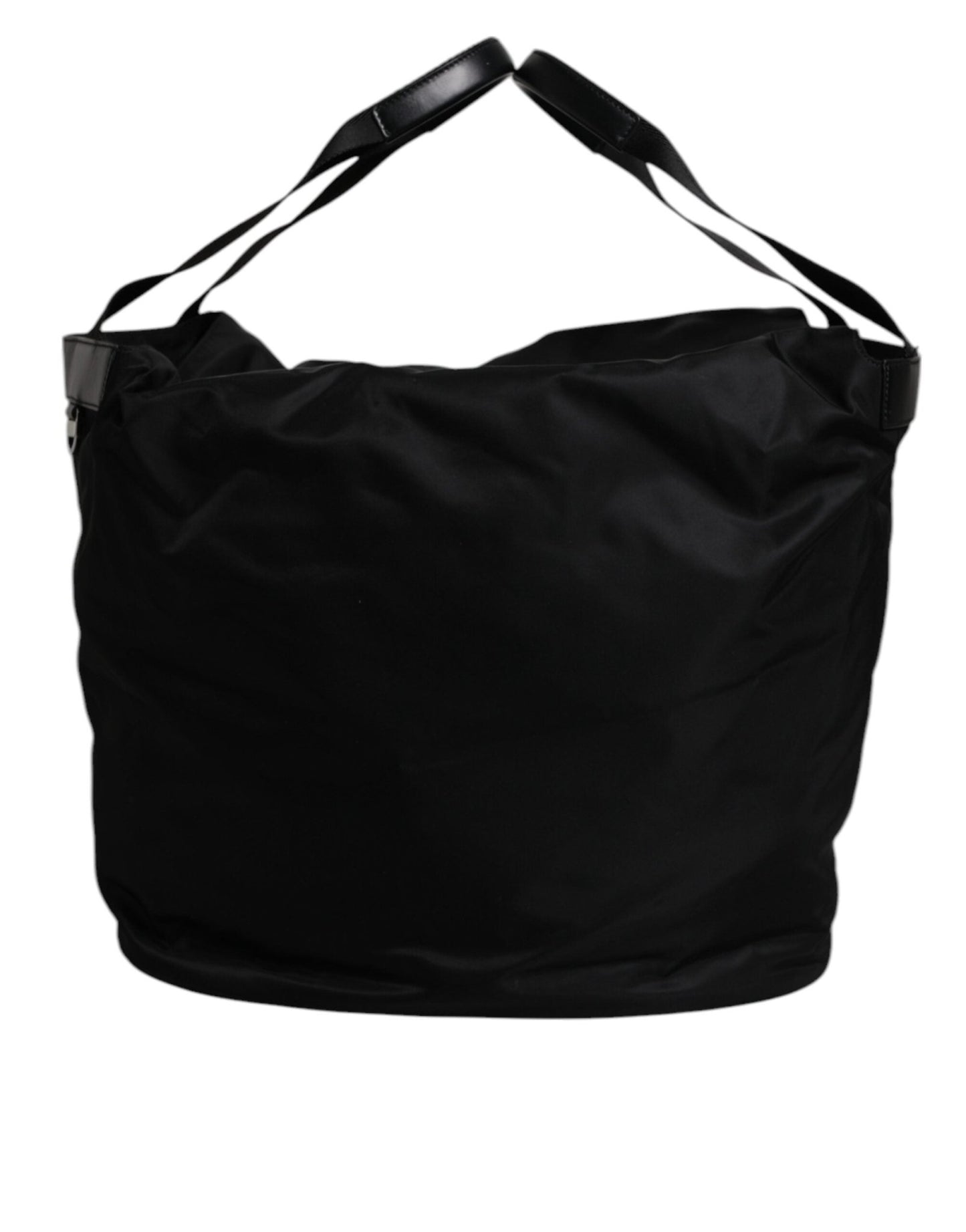 Dolce & Gabbana Black Nylon White Iconic Logo Shoulder Bucket Bag - Sandy Store ByNet