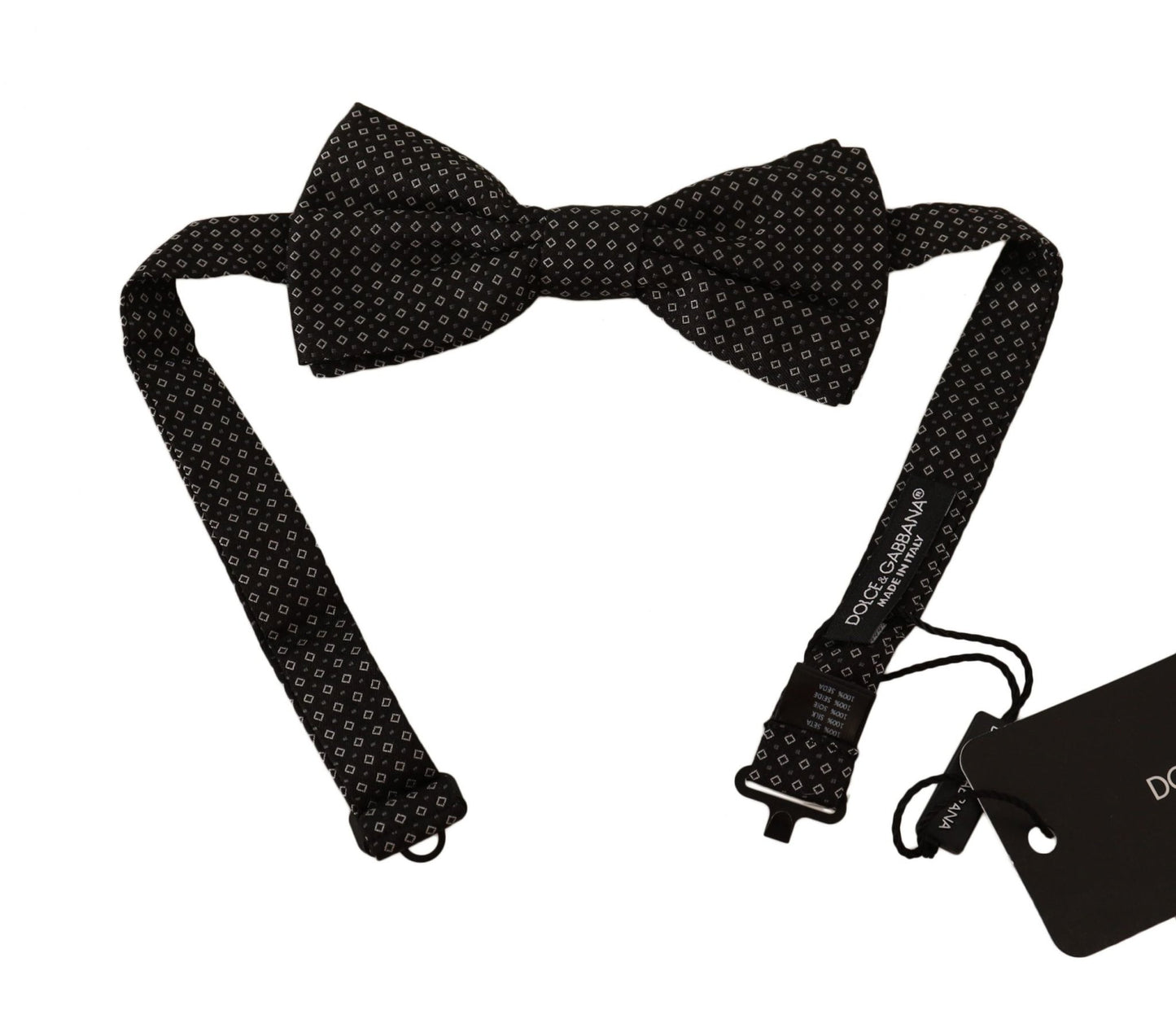 Dolce & Gabbana Black Patterned Adjustable Neck Papillon Bow Tie – par Dolce & Gabbana | Disponible sur Sandy Store ByNet