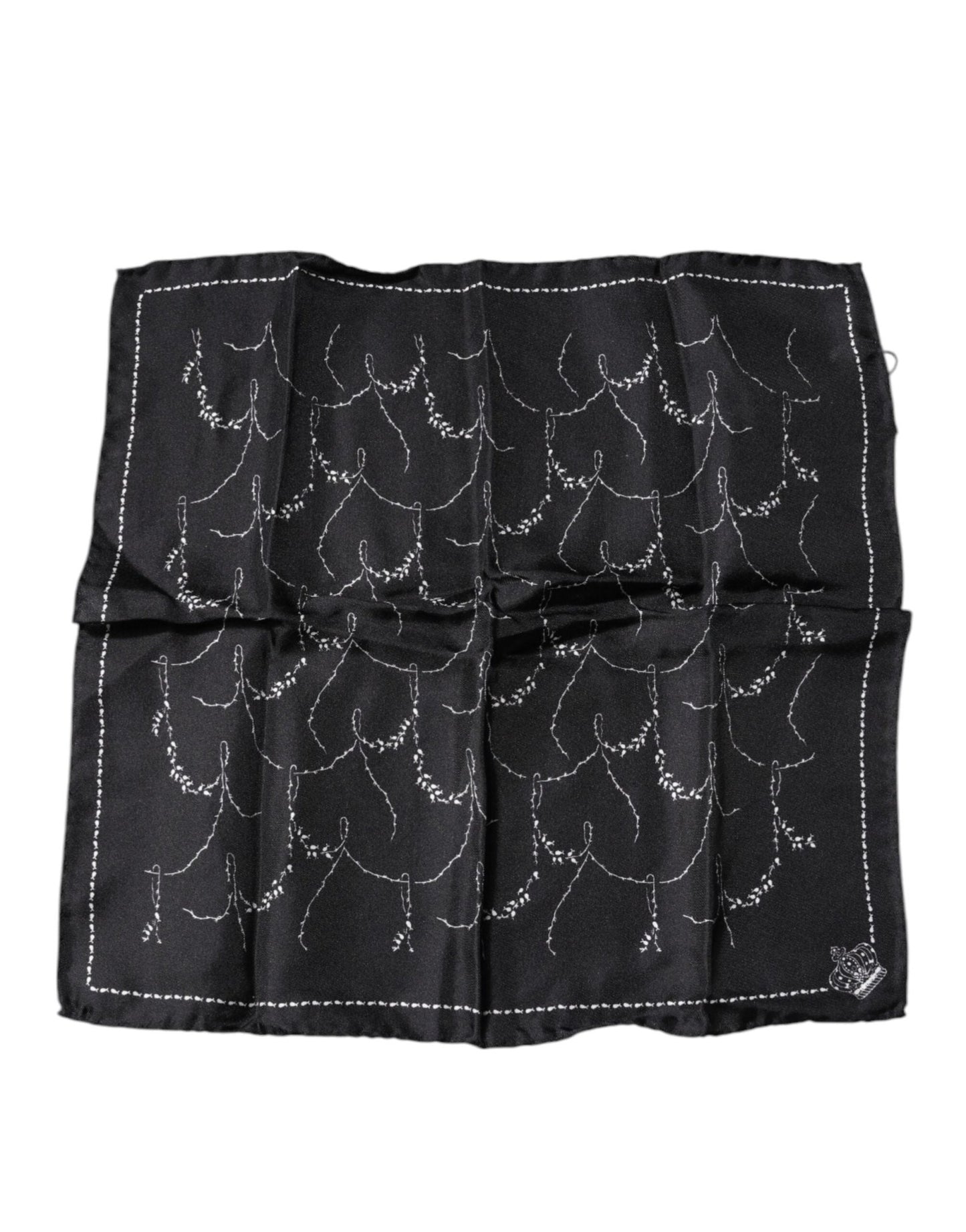 Dolce & Gabbana Black Patterned Silk Handkerchief Scarf – par Dolce & Gabbana | Disponible sur Sandy Store ByNet
