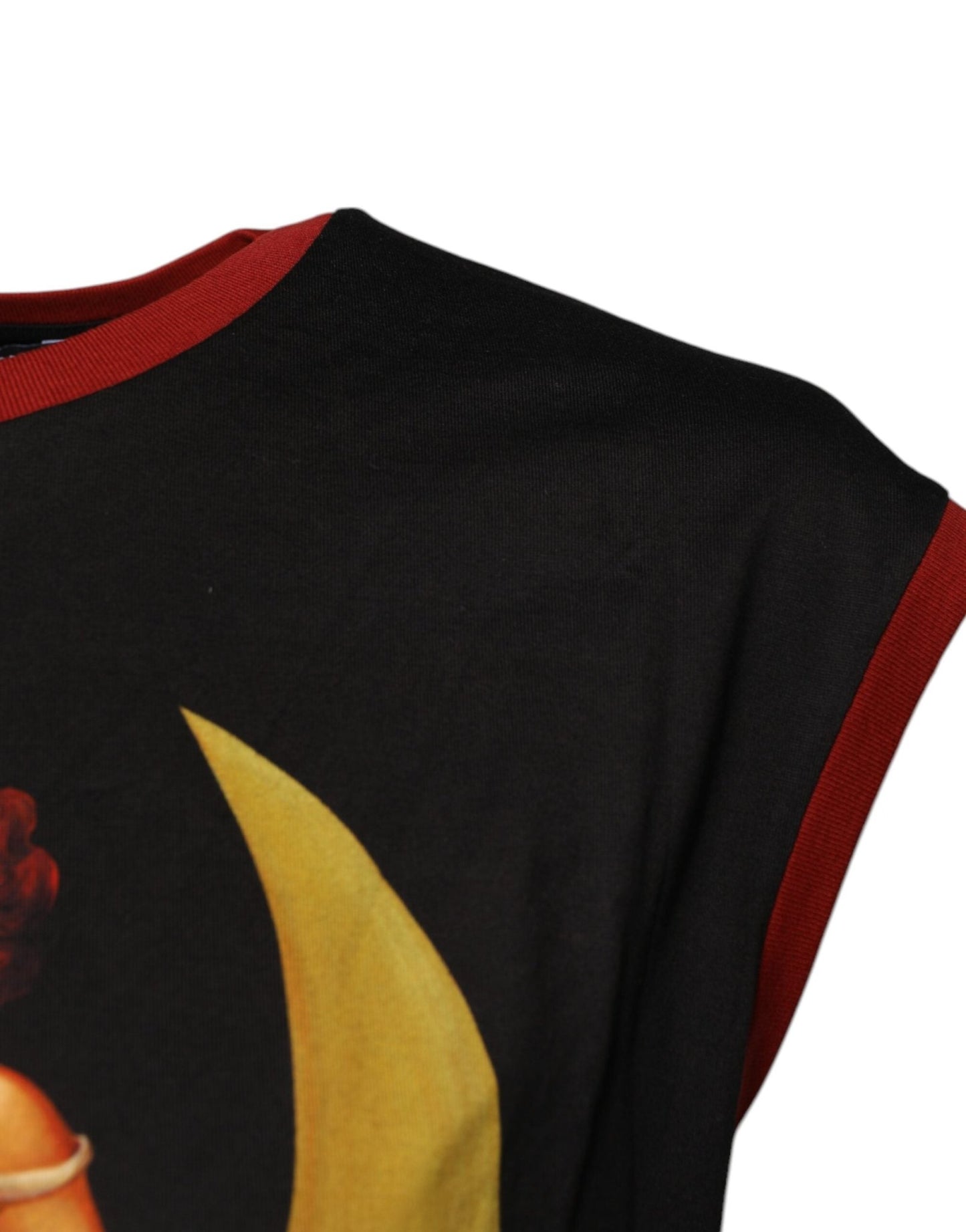 Dolce & Gabbana Black Pin Up Cotton Round Neckline Tank Top - Sandy Store ByNet