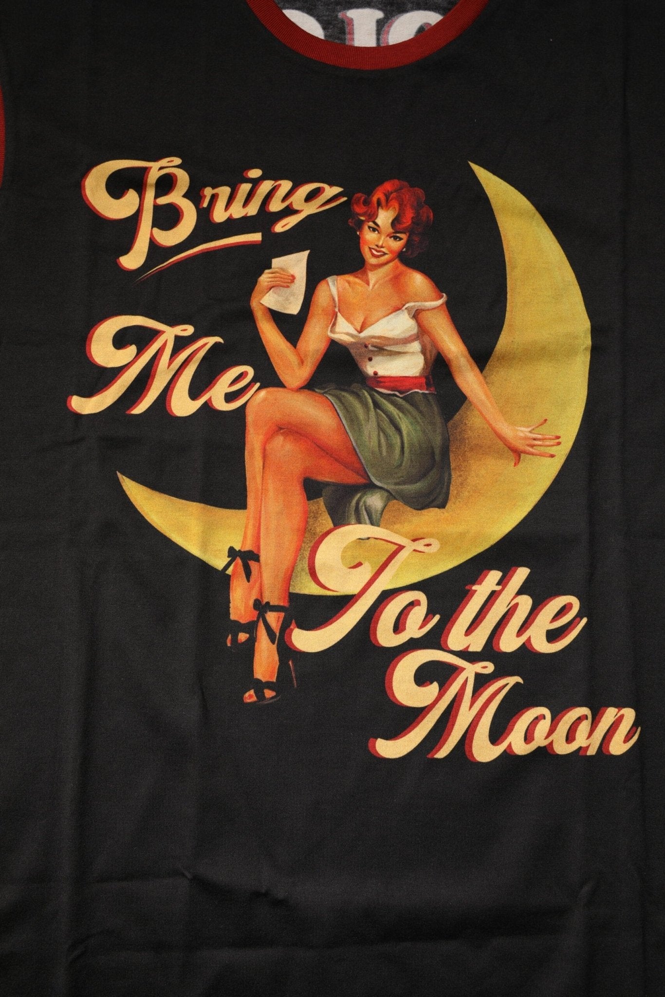 Dolce & Gabbana Black Pin Up Cotton Round Neckline Tank Top - Sandy Store ByNet
