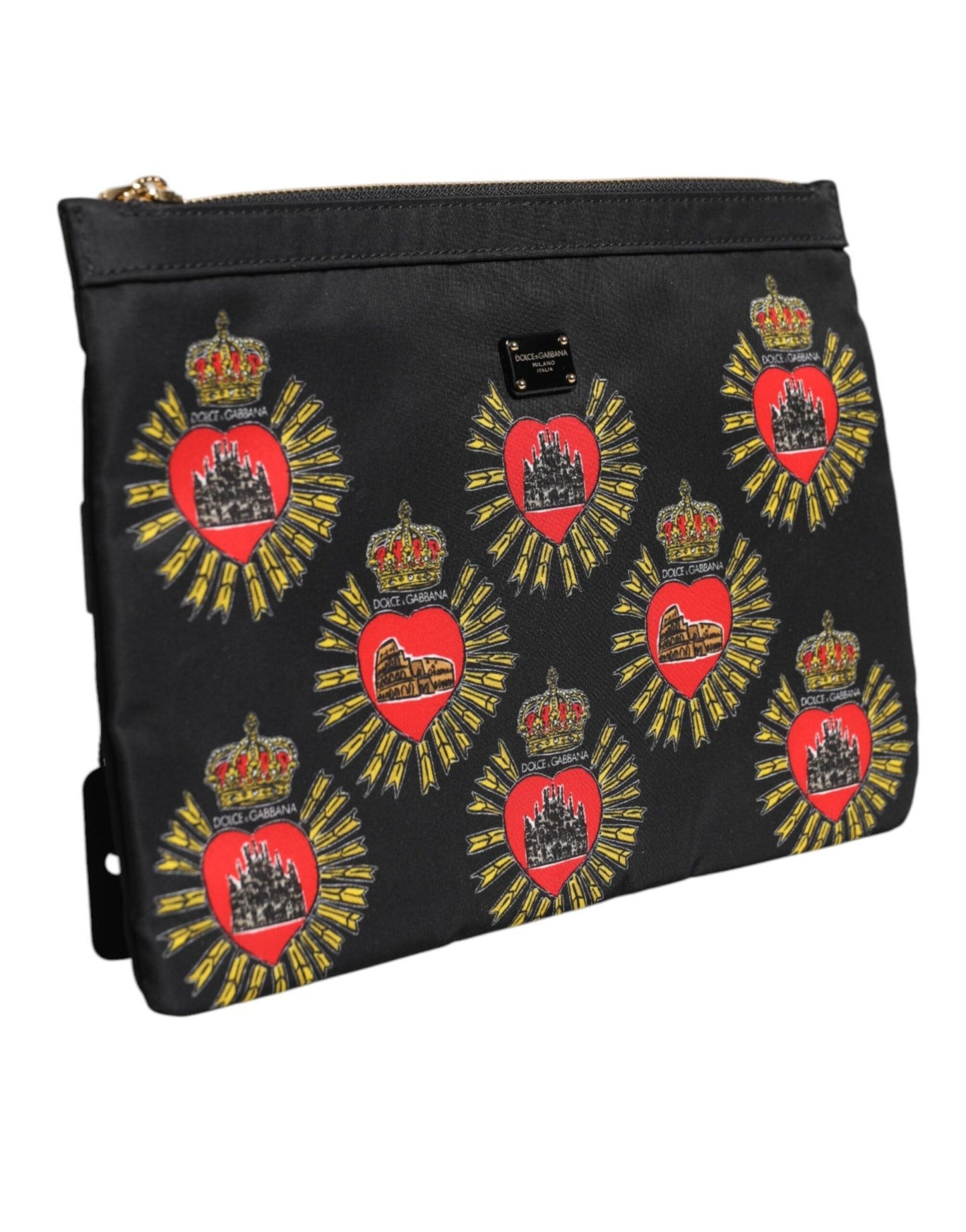 Dolce & Gabbana Black Red Nylon Sacred Heart Clutch Pouch Bag - Sandy Store ByNet