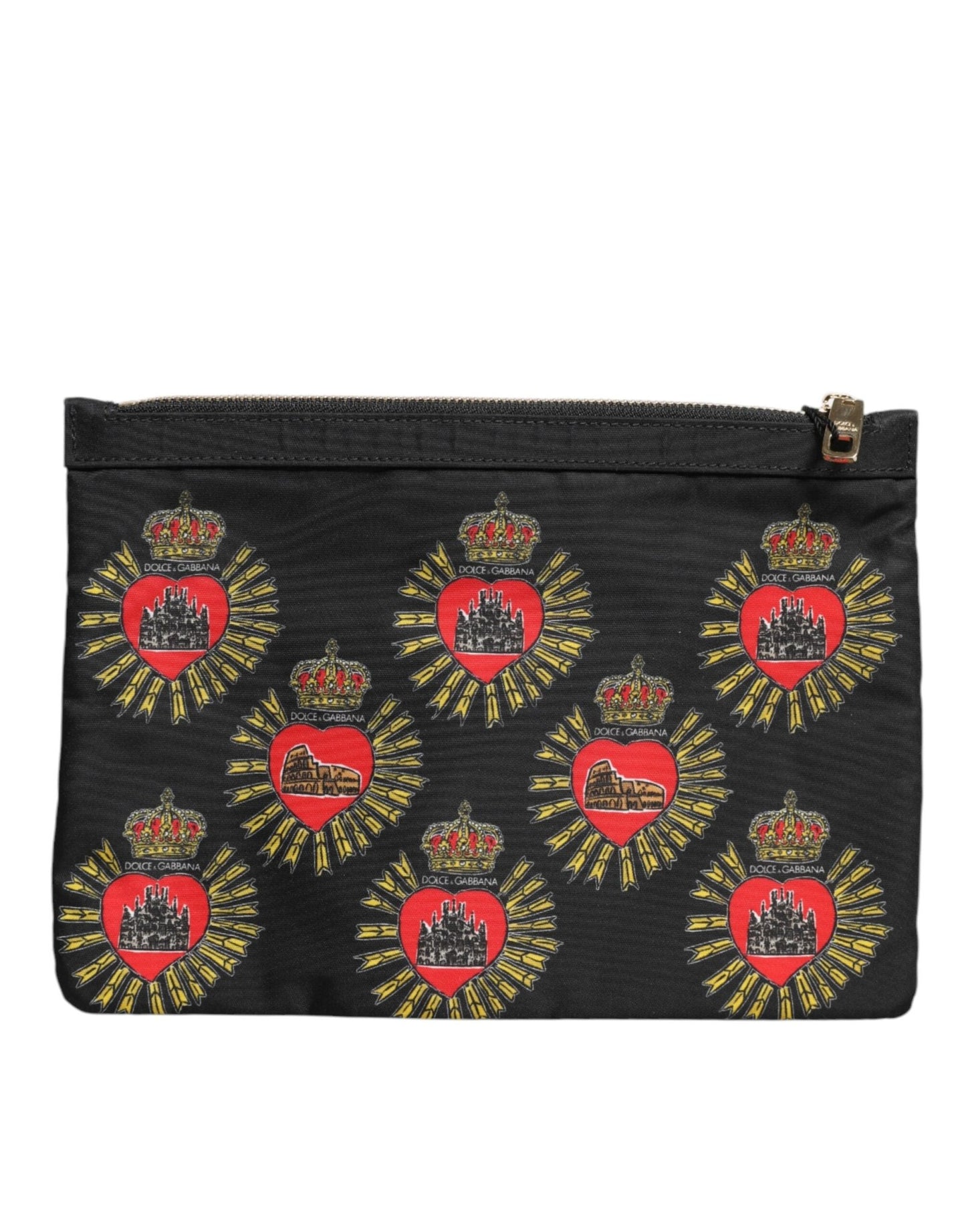 Dolce & Gabbana Black Red Nylon Sacred Heart Clutch Pouch Bag - Sandy Store ByNet