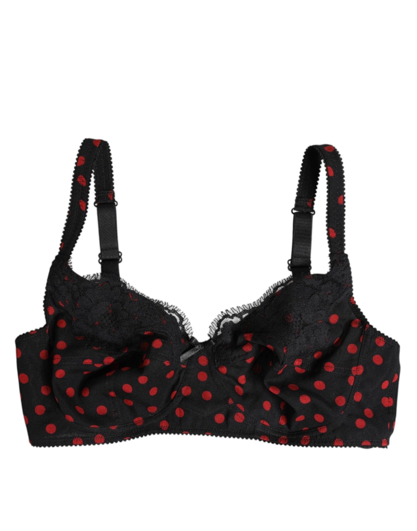 Dolce & Gabbana Black Red Polka Dot Underwired Balconette Underwear – IT3 | M par Dolce & Gabbana | Disponible sur Sandy Store ByNet