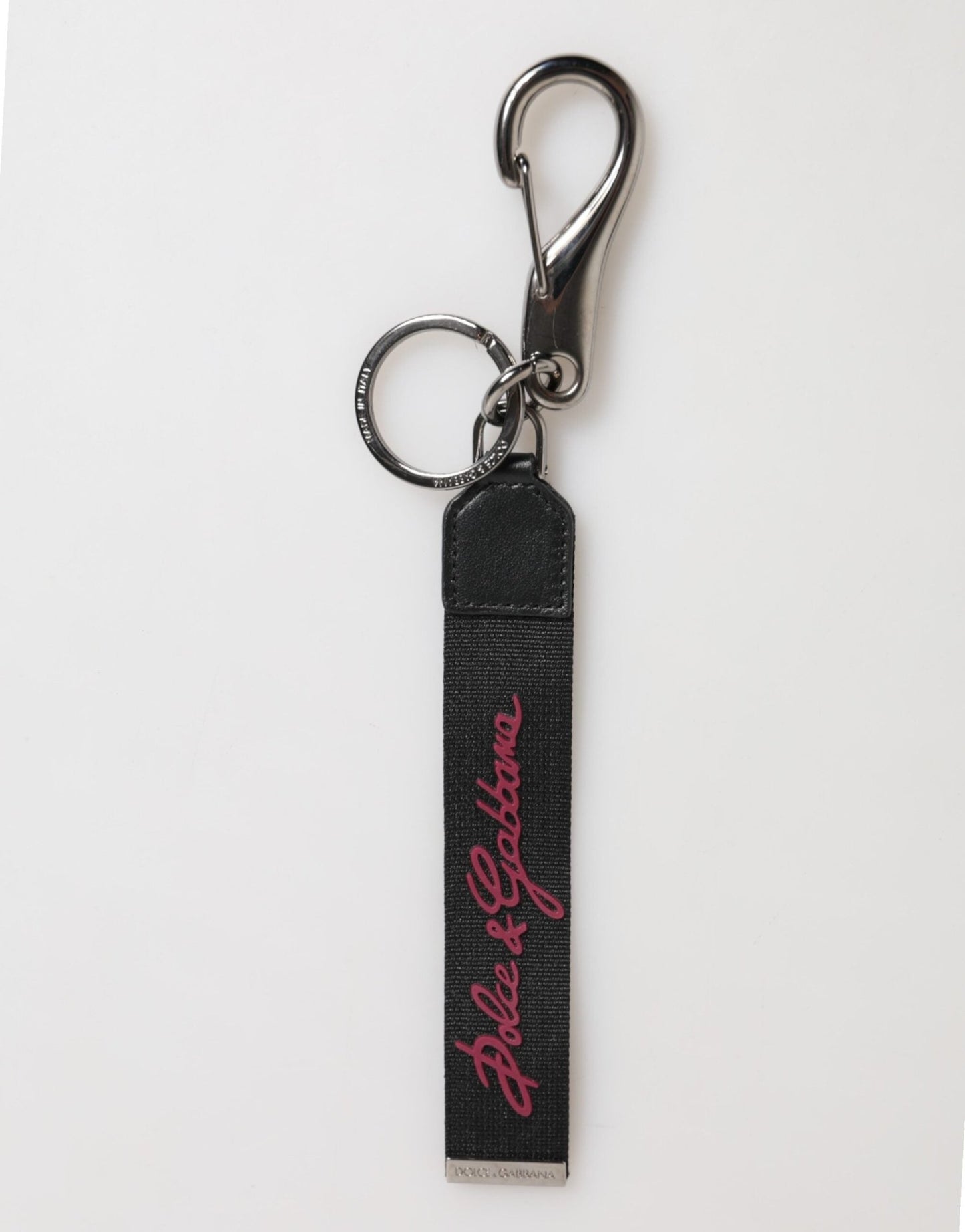 Dolce & Gabbana Black Red Polyester DG Logo Silver Men Keychain Keyring – par Dolce & Gabbana | Disponible sur Sandy Store ByNet