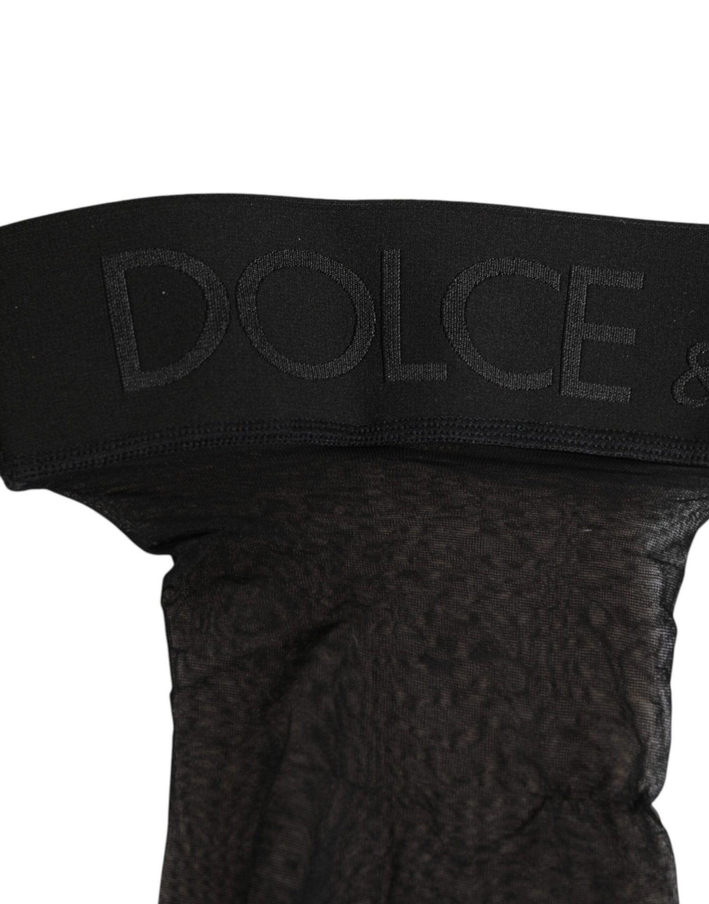 Dolce & Gabbana Black Sheer Nylon Logo Band Over - the - Knee Stocking Socks – M par Dolce & Gabbana | Disponible sur Sandy Store ByNet