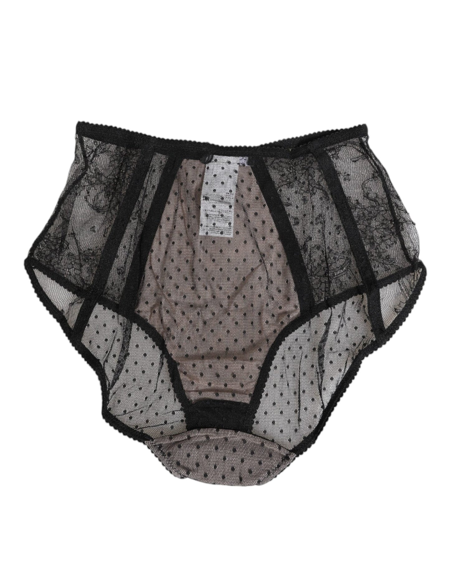 Dolce & Gabbana Black Sheer Polka Dot Lace High Waist Underwear – IT2 | S par Dolce & Gabbana | Disponible sur Sandy Store ByNet