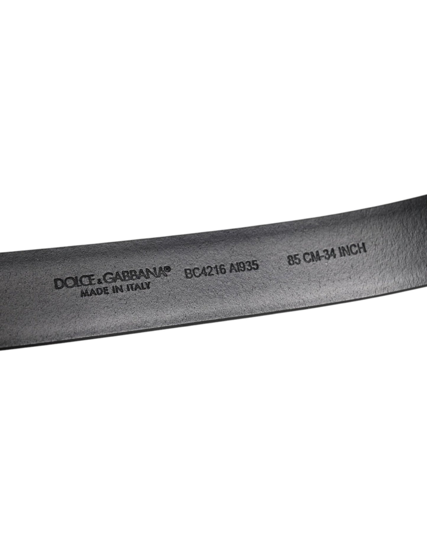 Dolce & Gabbana Black Shiny Leather Silver Metal Buckle Belt - Sandy Store ByNet
