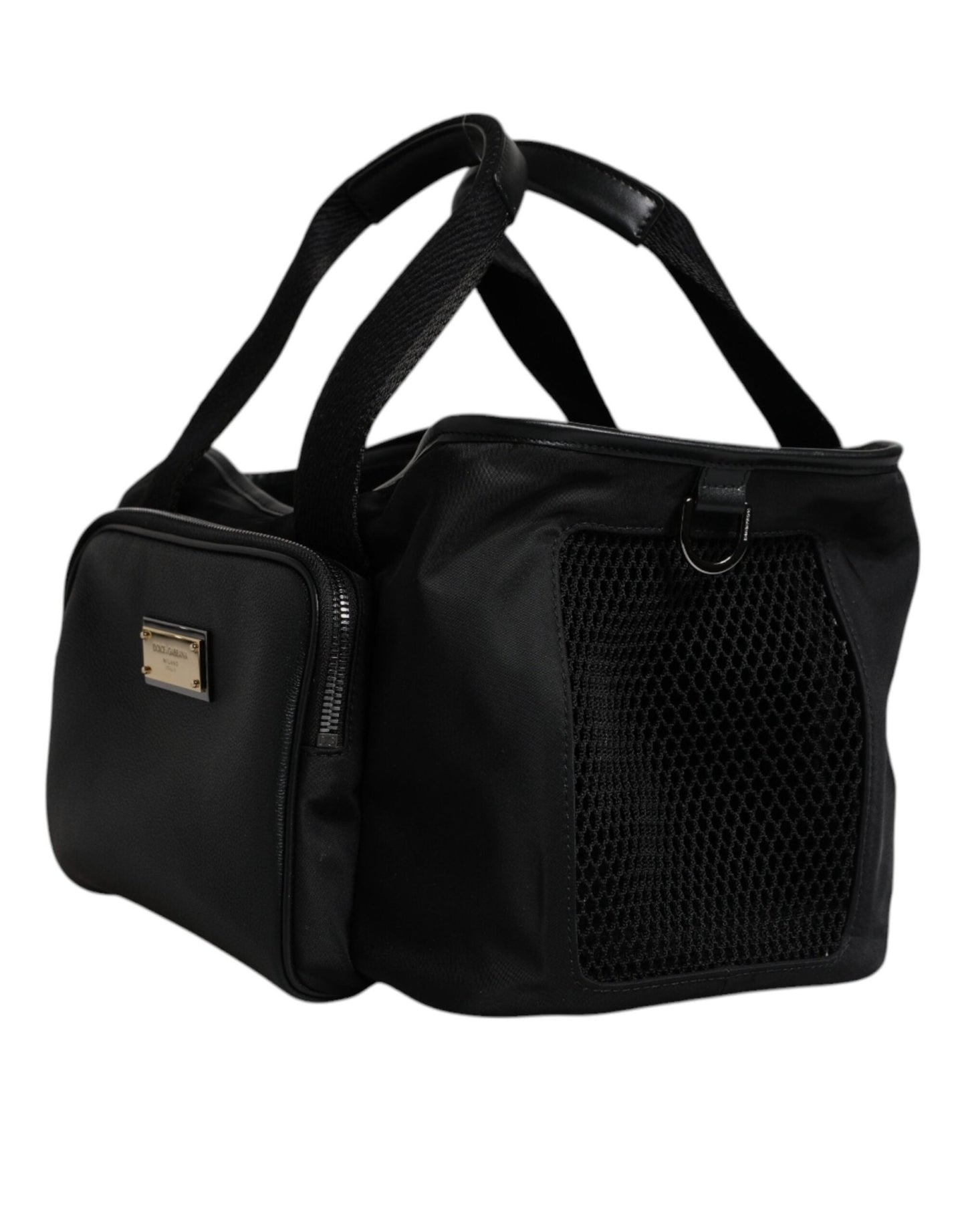 Dolce & Gabbana Black Shoulder Strap Pet Carry Logo Plaque Bag - Sandy Store ByNet