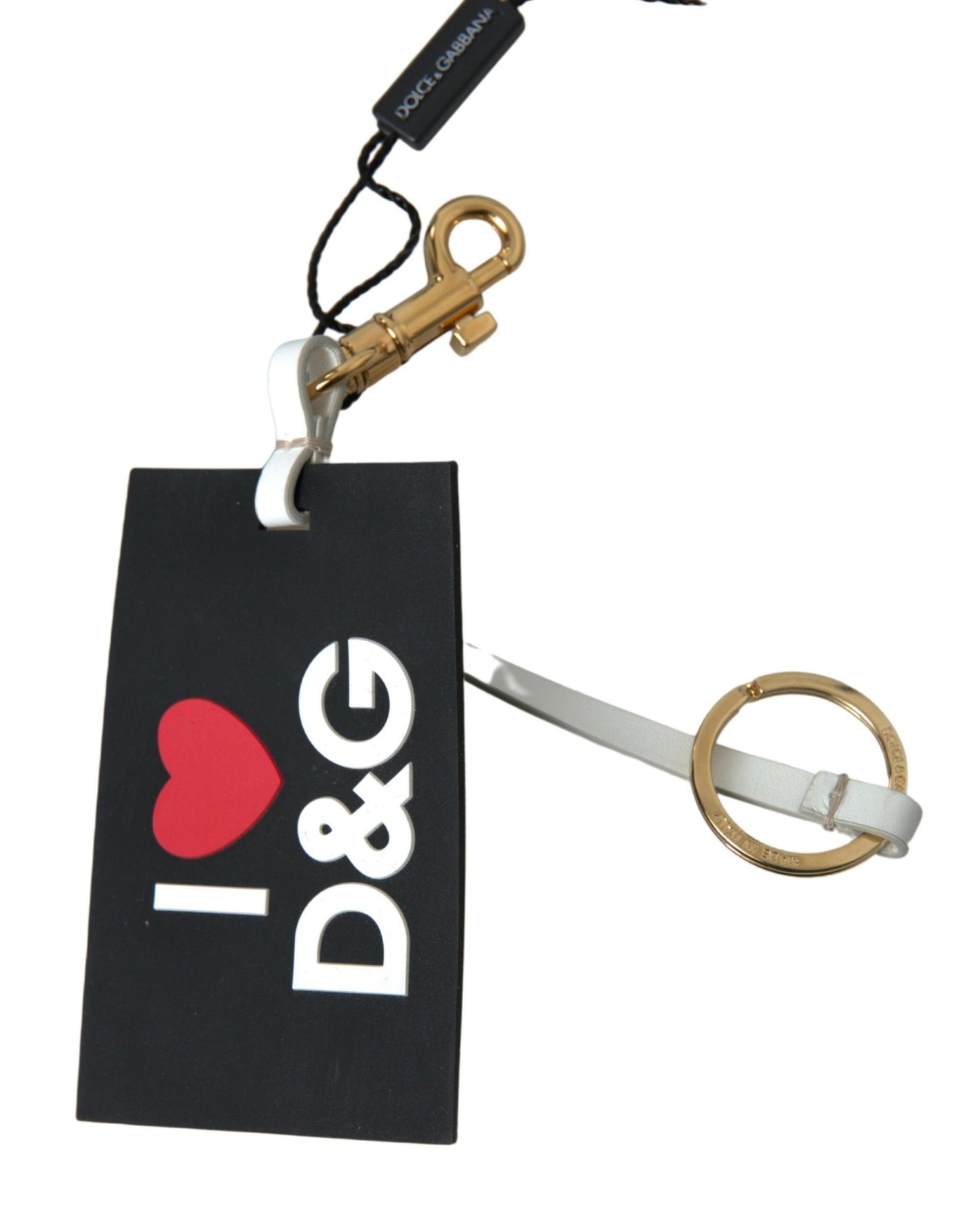 Dolce & Gabbana Black Silicone DG Logo Gold Brass Keychain – par Dolce & Gabbana | Disponible sur Sandy Store ByNet