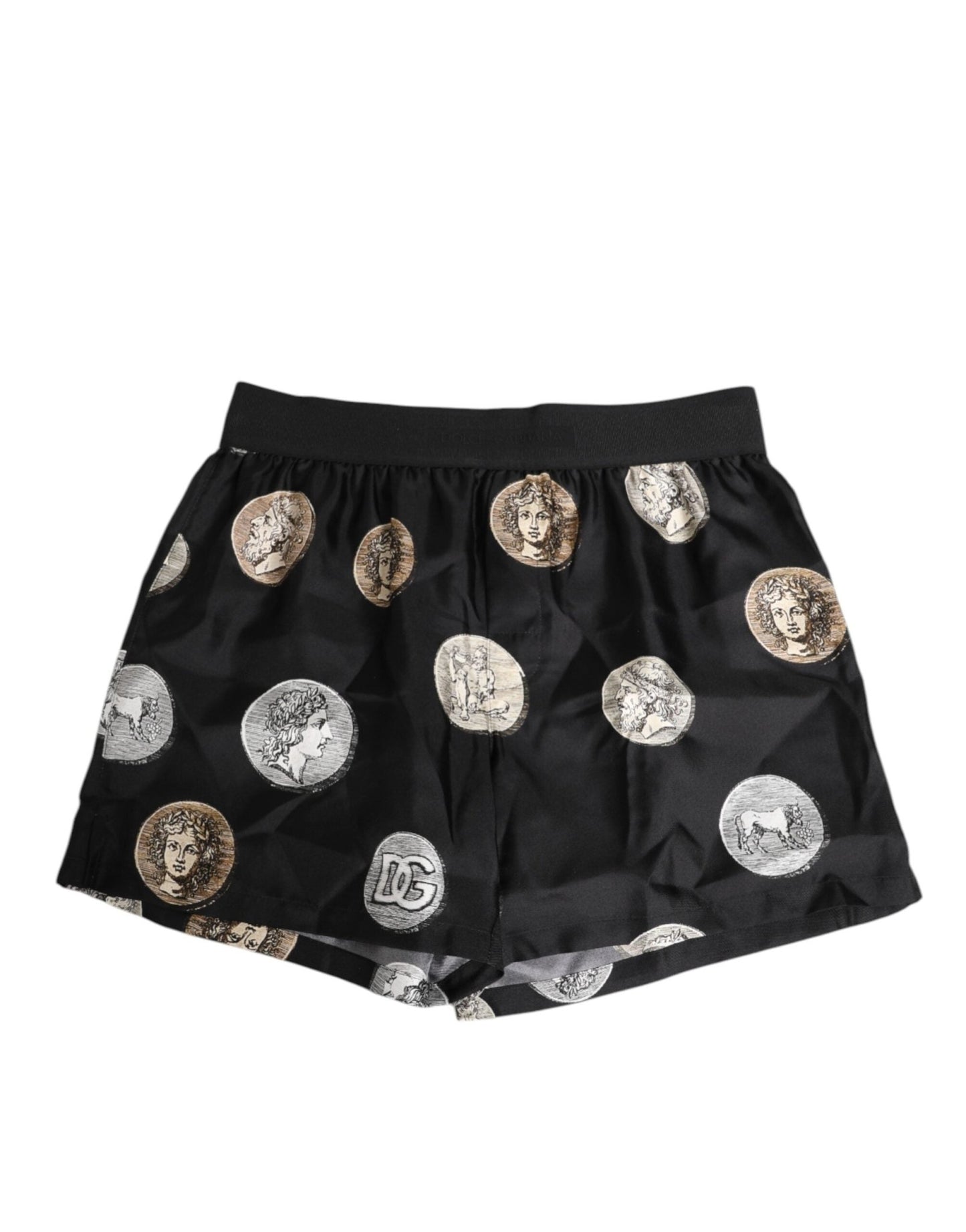 Dolce & Gabbana Black Silk Ancient Coin Print Boxer Short Swimwear – IT4 | S par Dolce & Gabbana | Disponible sur Sandy Store ByNet