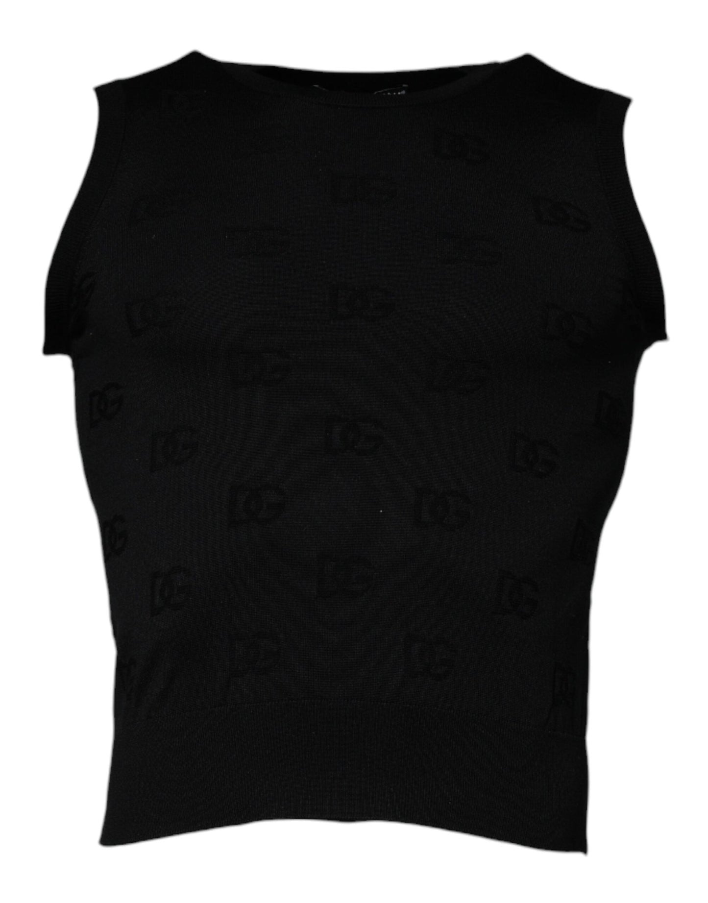 Dolce & Gabbana Black Silk Round Neck Sleeveless T-shirt – ÌT40| XXS par Dolce & Gabbana | Disponible sur Sandy Store ByNet