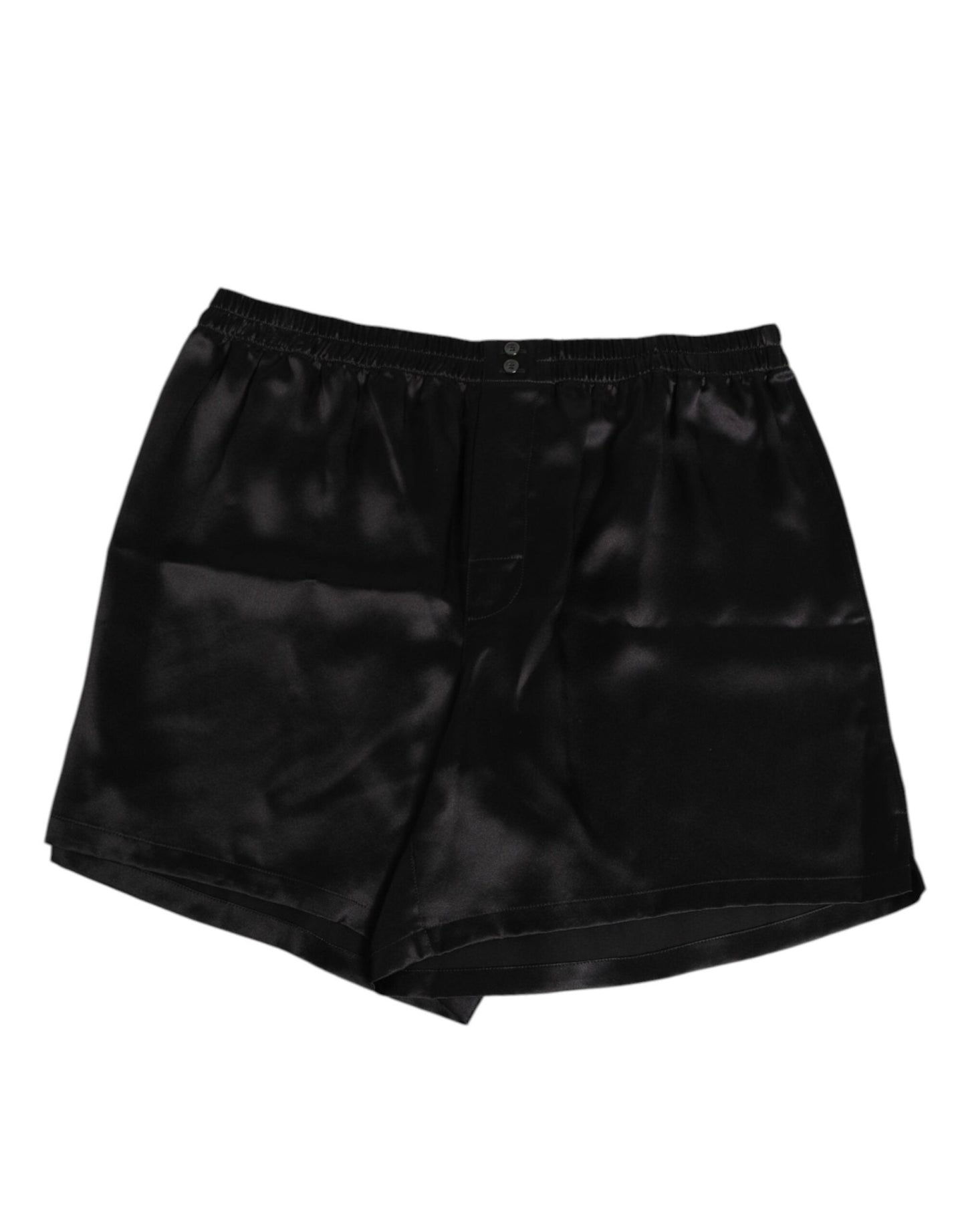Dolce & Gabbana Black Silk Satin Elastic Men Boxer Short Swimwear – IT2 | XXS par Dolce & Gabbana | Disponible sur Sandy Store ByNet