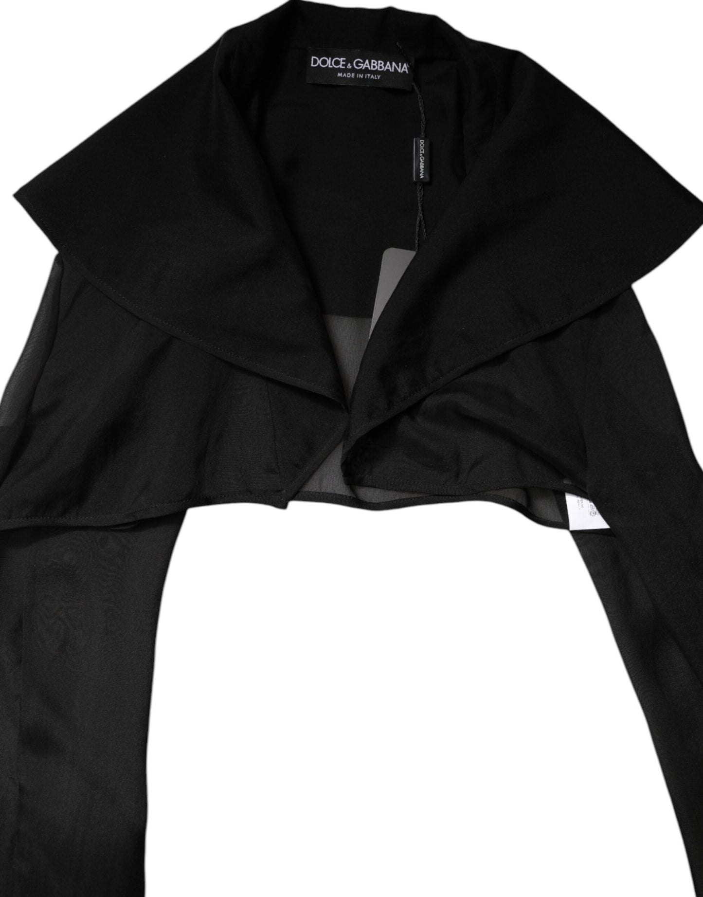 Dolce & Gabbana Black Silk Sheer Long Sleeves Blouse Top - Sandy Store ByNet
