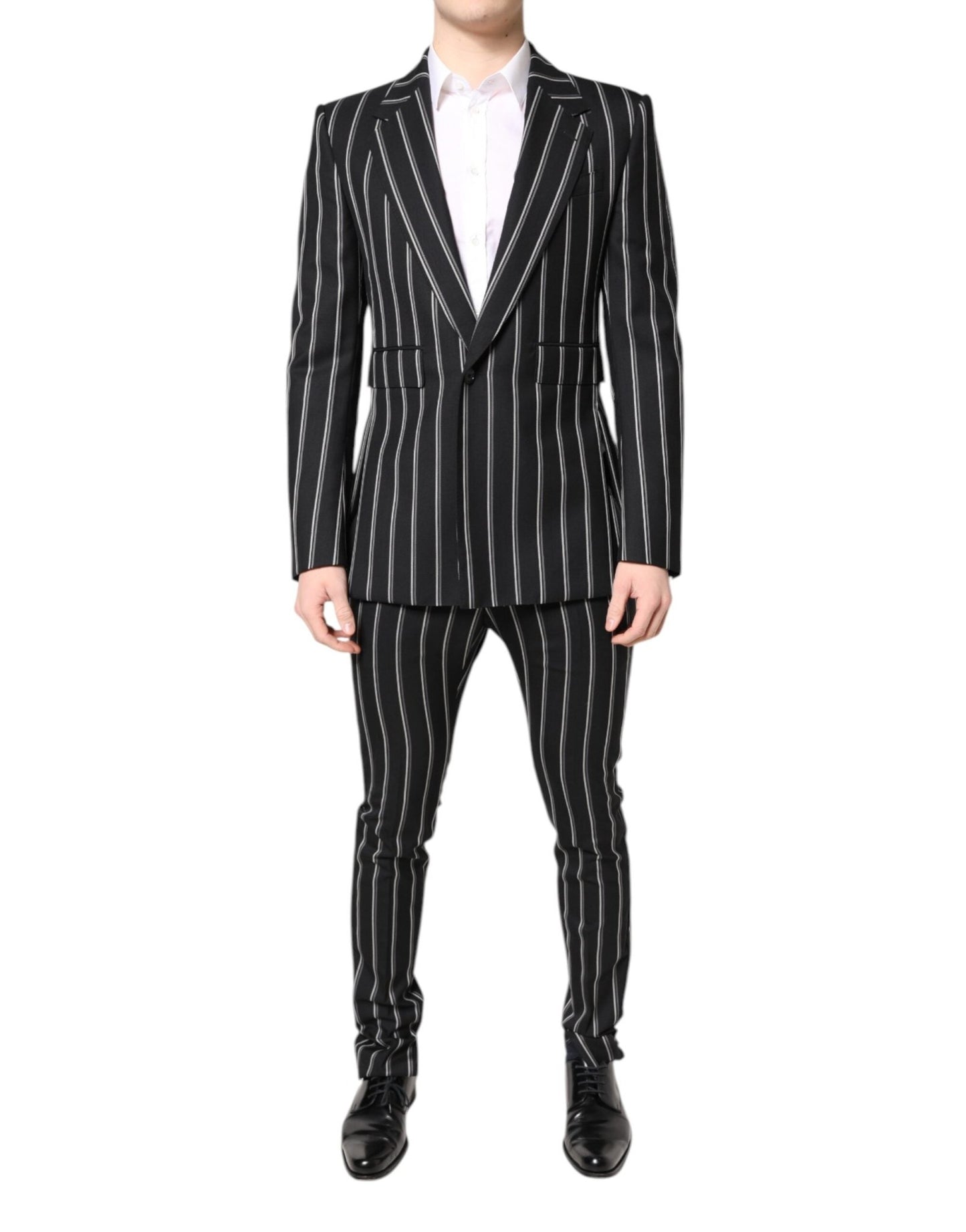 Dolce & Gabbana Black Striped SICILIA Formal 2 Piece Suit – IT48 | M par Dolce & Gabbana | Disponible sur Sandy Store ByNet
