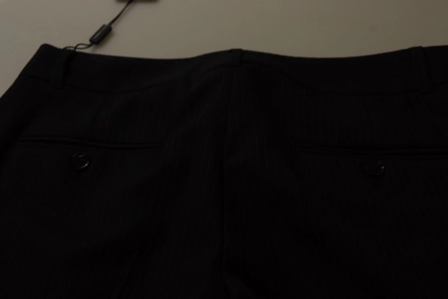 Dolce & Gabbana Black Stripes Mid Waist Trouser Pants – IT42|M par Dolce & Gabbana | Disponible sur Sandy Store ByNet