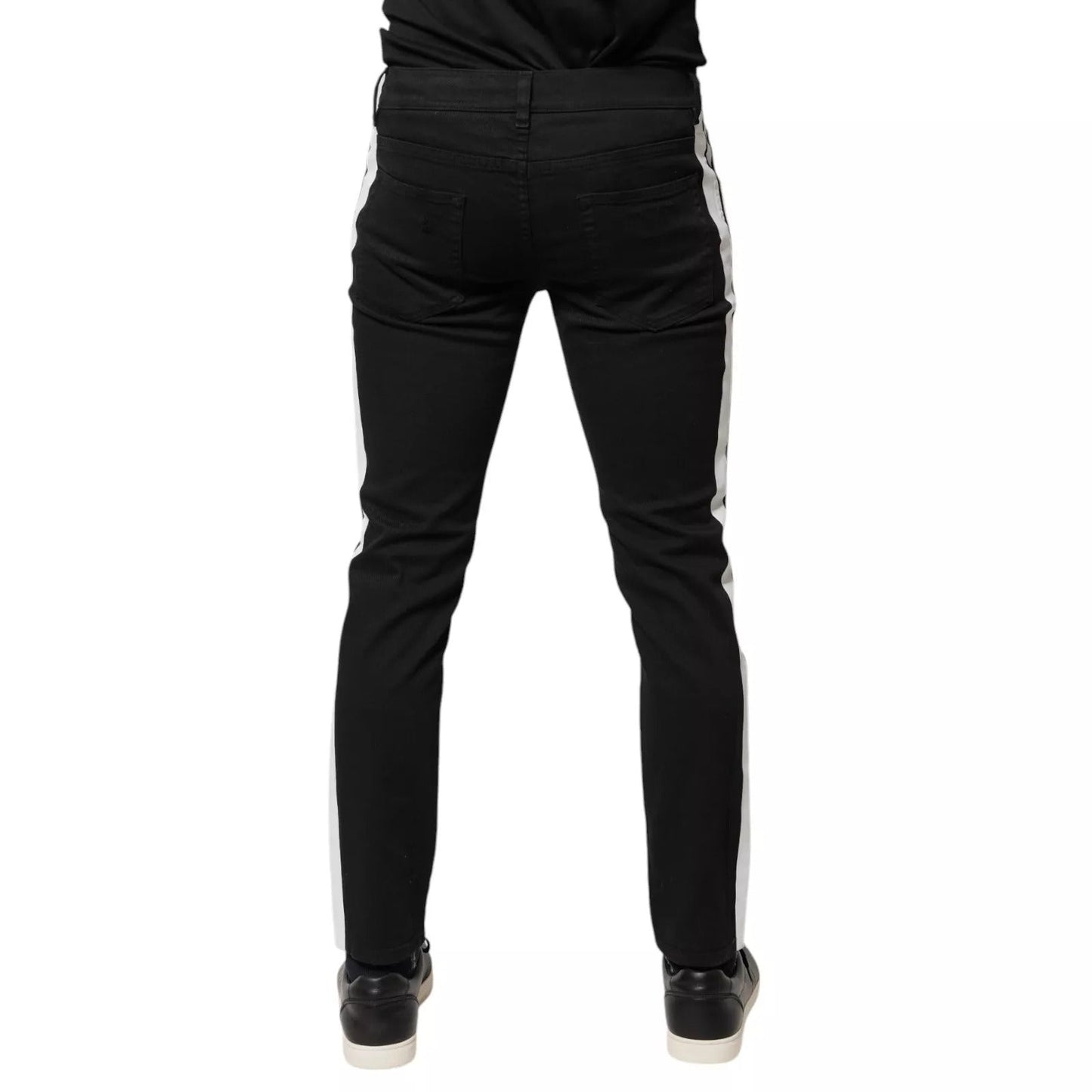 Dolce & Gabbana Black Tattered White Lining Skinny Denim Jeans – IT48 | M par Dolce & Gabbana | Disponible sur Sandy Store ByNet