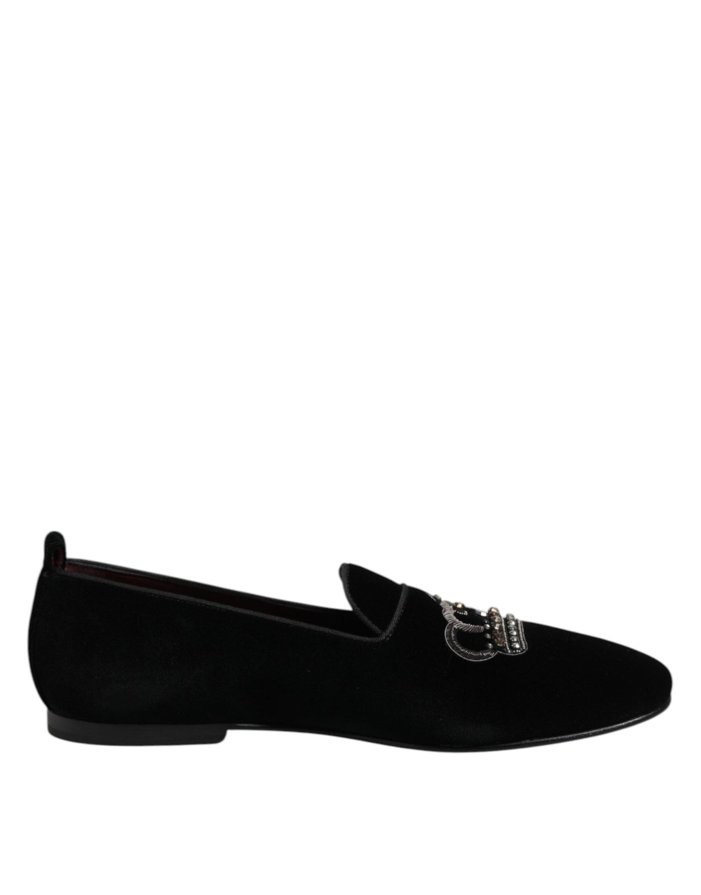 Dolce & Gabbana Black Velvet Crystal Crown Loafers Dress Shoes – EU44/US11 par Dolce & Gabbana | Disponible sur Sandy Store ByNet