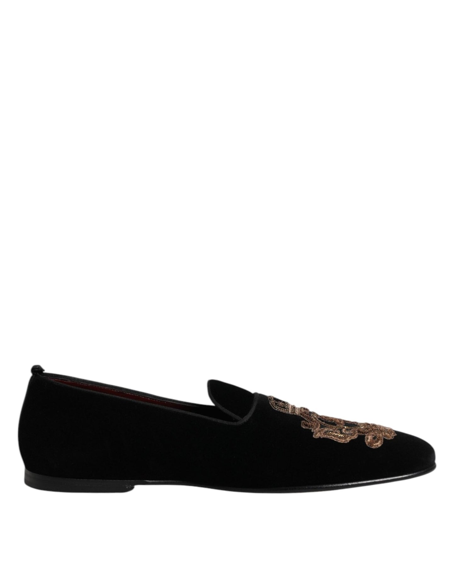Dolce & Gabbana Black Velvet Gold Crown Mens Loafers Shoes – EU46/US13 par Dolce & Gabbana | Disponible sur Sandy Store ByNet