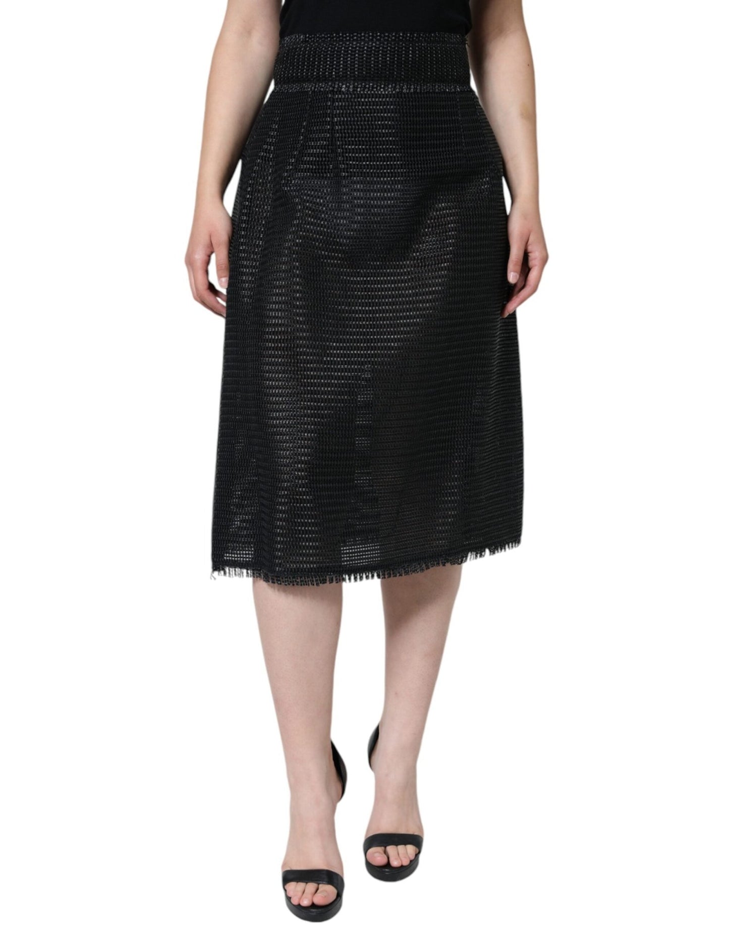 Dolce & Gabbana Black Viscose High Waist Pencil Cut Skirt – IT46|XL par Dolce & Gabbana | Disponible sur Sandy Store ByNet