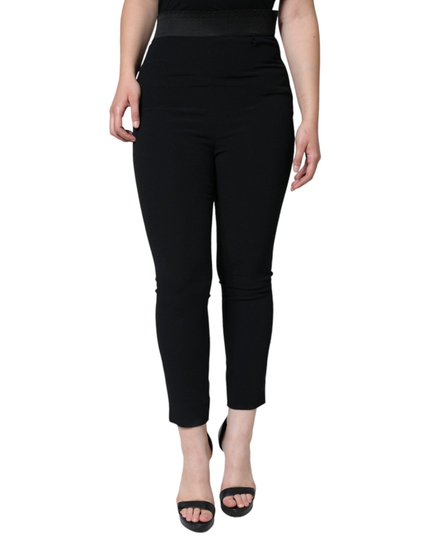 Dolce & Gabbana Black Viscose High Waist Tapered Pants – IT40|S par Dolce & Gabbana | Disponible sur Sandy Store ByNet