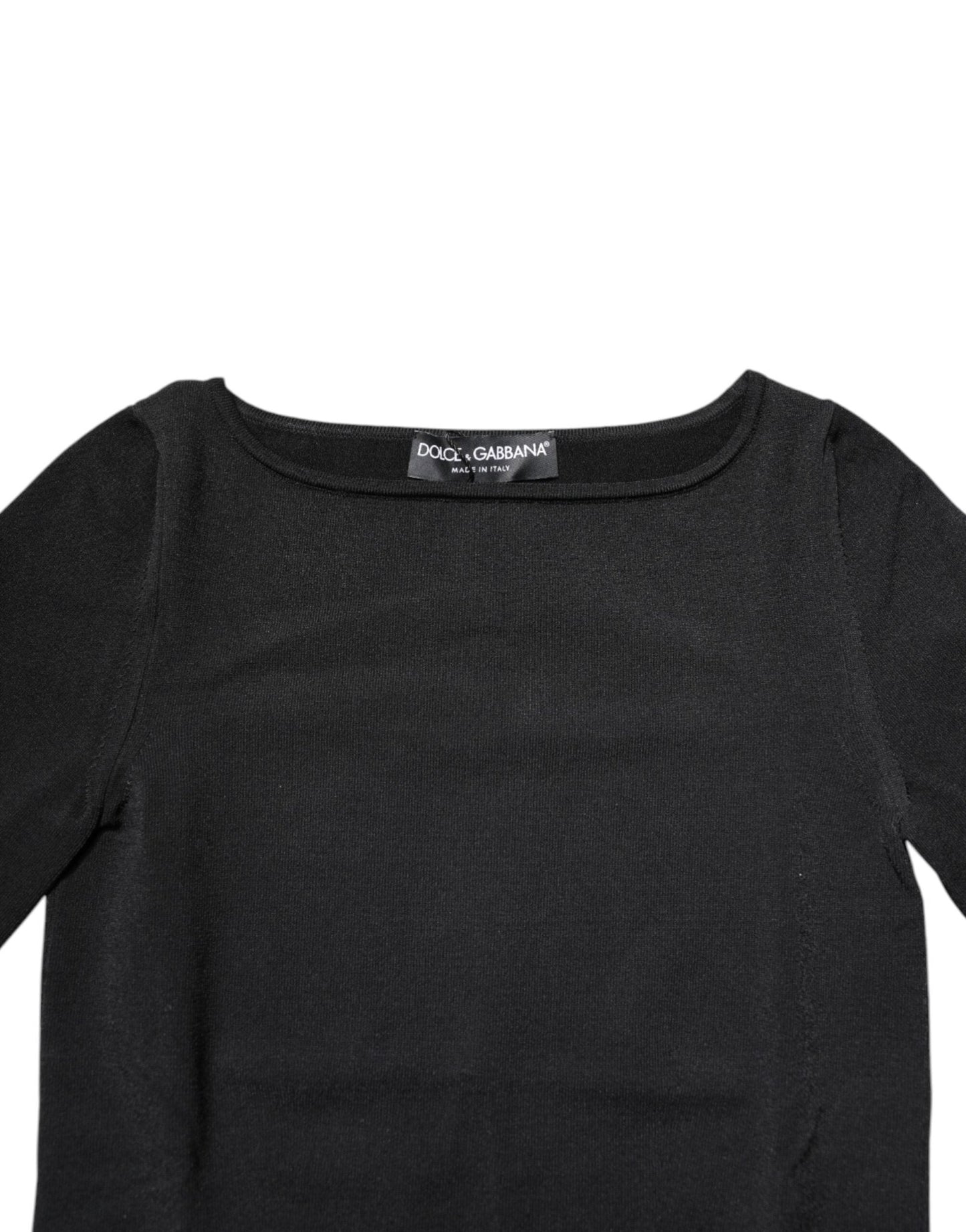 Dolce & Gabbana Black Viscose Long Sleeves Pullover Top - Sandy Store ByNet