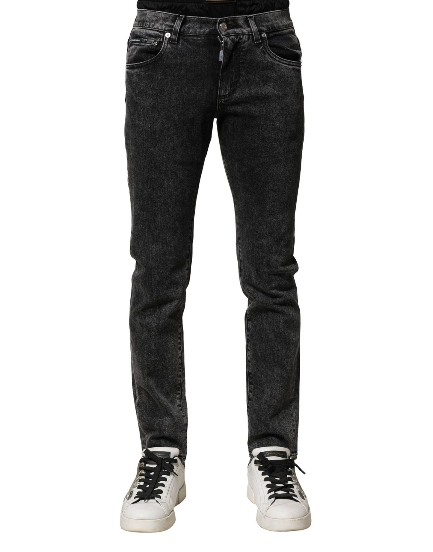 Dolce & Gabbana Black Washed Double Waistband Denim Jeans – IT44 | XS par Dolce & Gabbana | Disponible sur Sandy Store ByNet