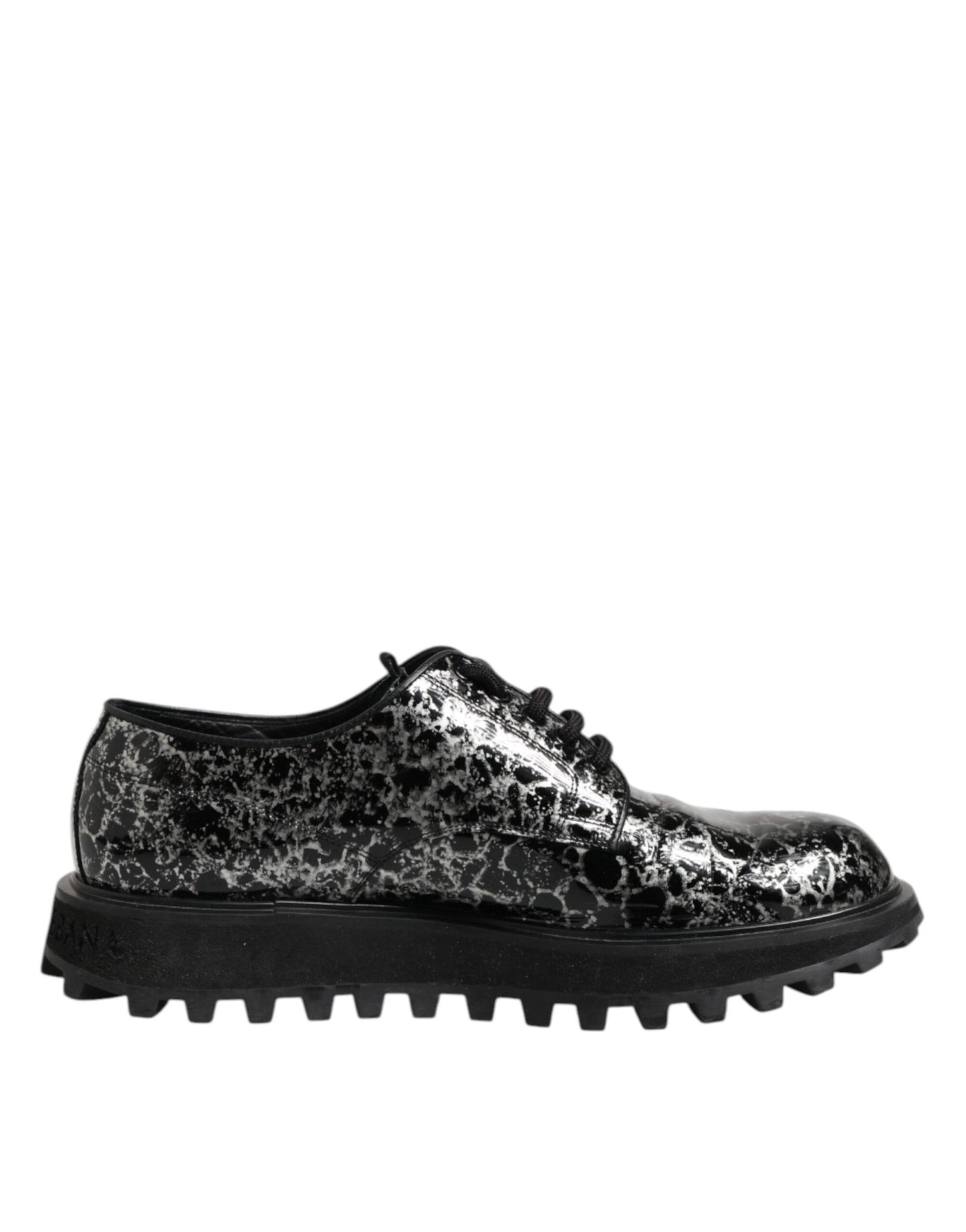 Dolce & Gabbana Black White Calfskin Chunky Derby Shoes – EU42/US9 par Dolce & Gabbana | Disponible sur Sandy Store ByNet
