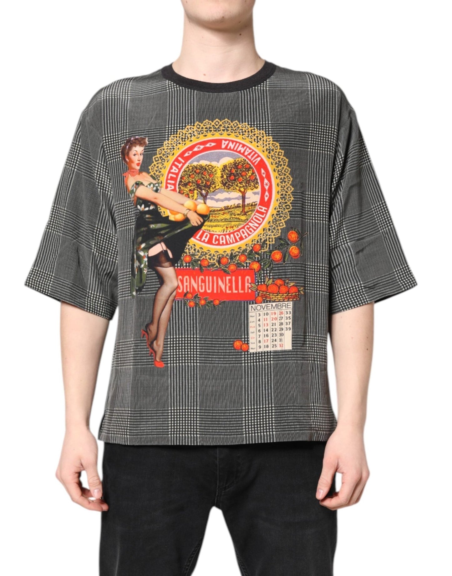 Dolce & Gabbana Black White Graphic Print Short Sleeve T-shirt – IT46 | S par Dolce & Gabbana | Disponible sur Sandy Store ByNet