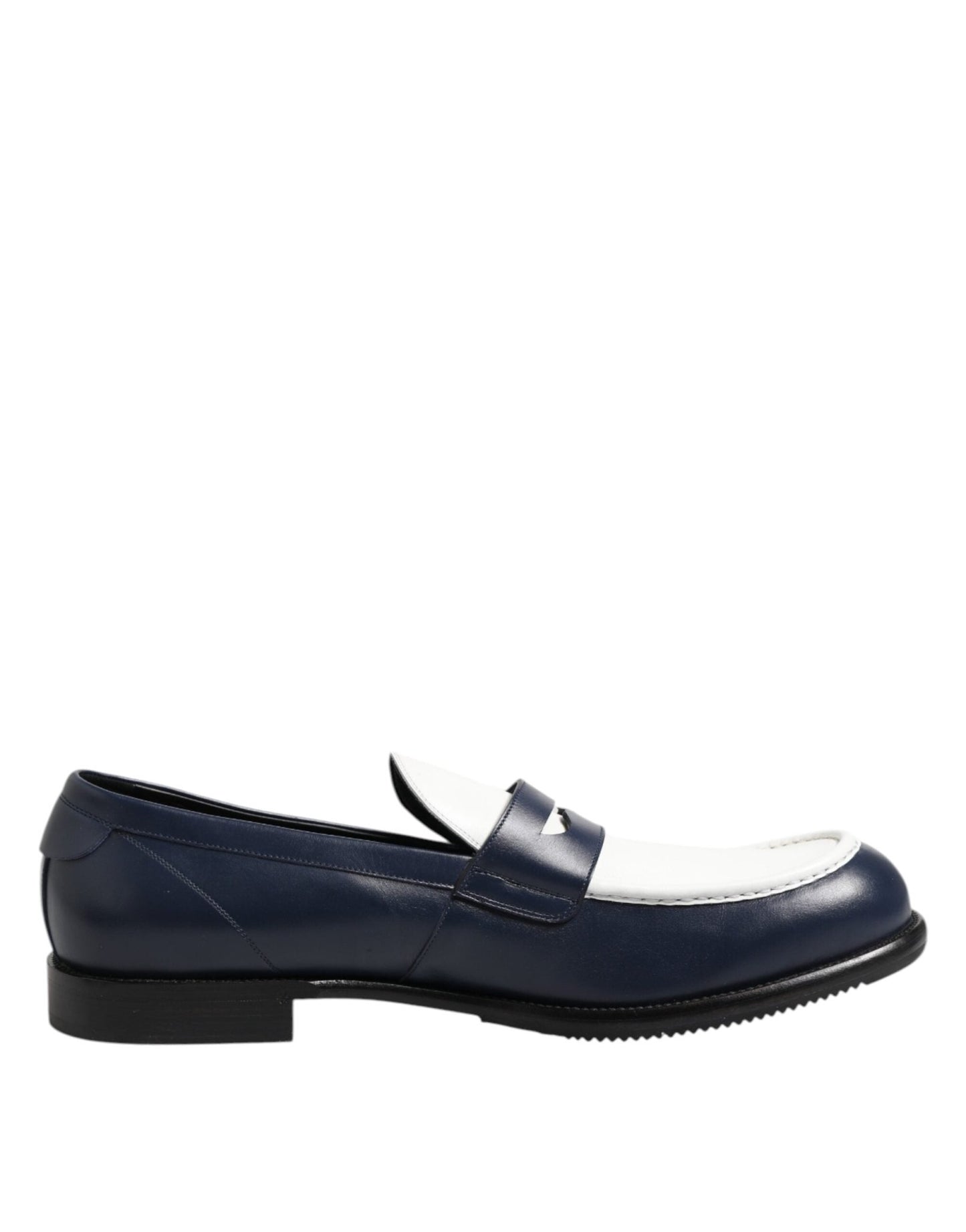 Dolce & Gabbana Black White Leather Slip On Loafers Men Dress Shoes – EU49/US16 par Dolce & Gabbana | Disponible sur Sandy Store ByNet